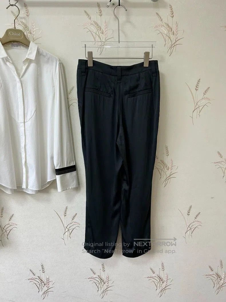 Brunello Cucinelli Brunello Cucinelli Gray Viscose Straight Pants. Size US 28 / EU 44 - 2 Thumbnail