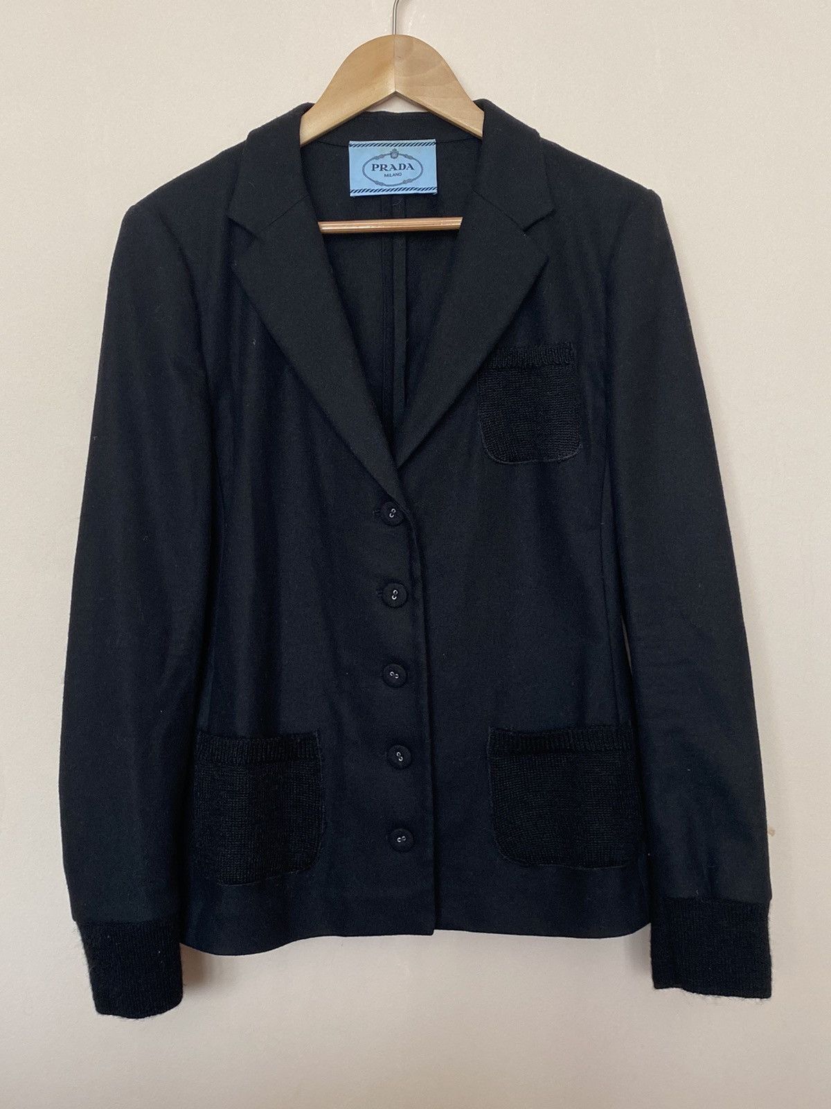 Designer × Prada 🖤 Prada Wool Designer Blazer Jacket Size L / US 10 / IT 46 - 1 Thumbnail