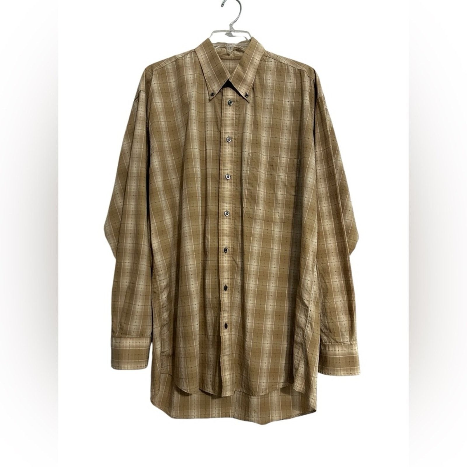 Burberry Burberry London Vintage Checkered Tan Button Down Shirt L Size US L / EU 52-54 / 3 - 1 Thumbnail