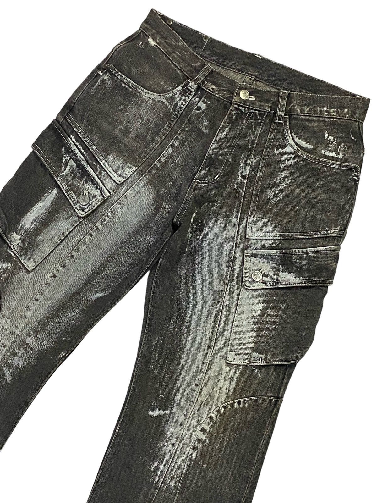 If Six Was Nine × Japanese Brand Berning Sho Flared Cargo Jeans Size US 30 / EU 46 - 18 Thumbnail