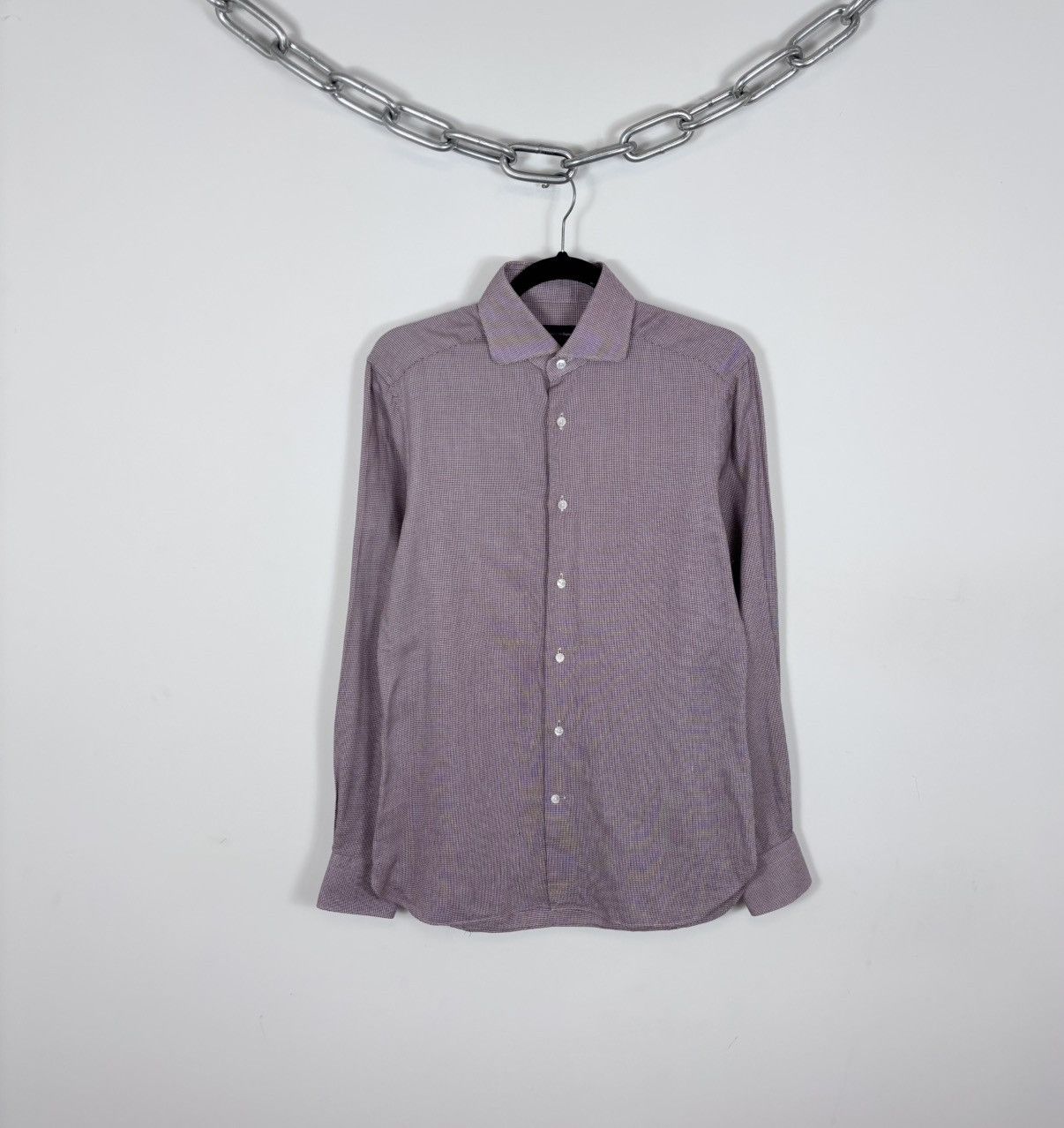 Ermenegildo Zegna Ermenegildo Zegna Men’s Tailored Fit Button Up Dress Shirt Size US M / EU 48-50 / 2 - 1 Thumbnail