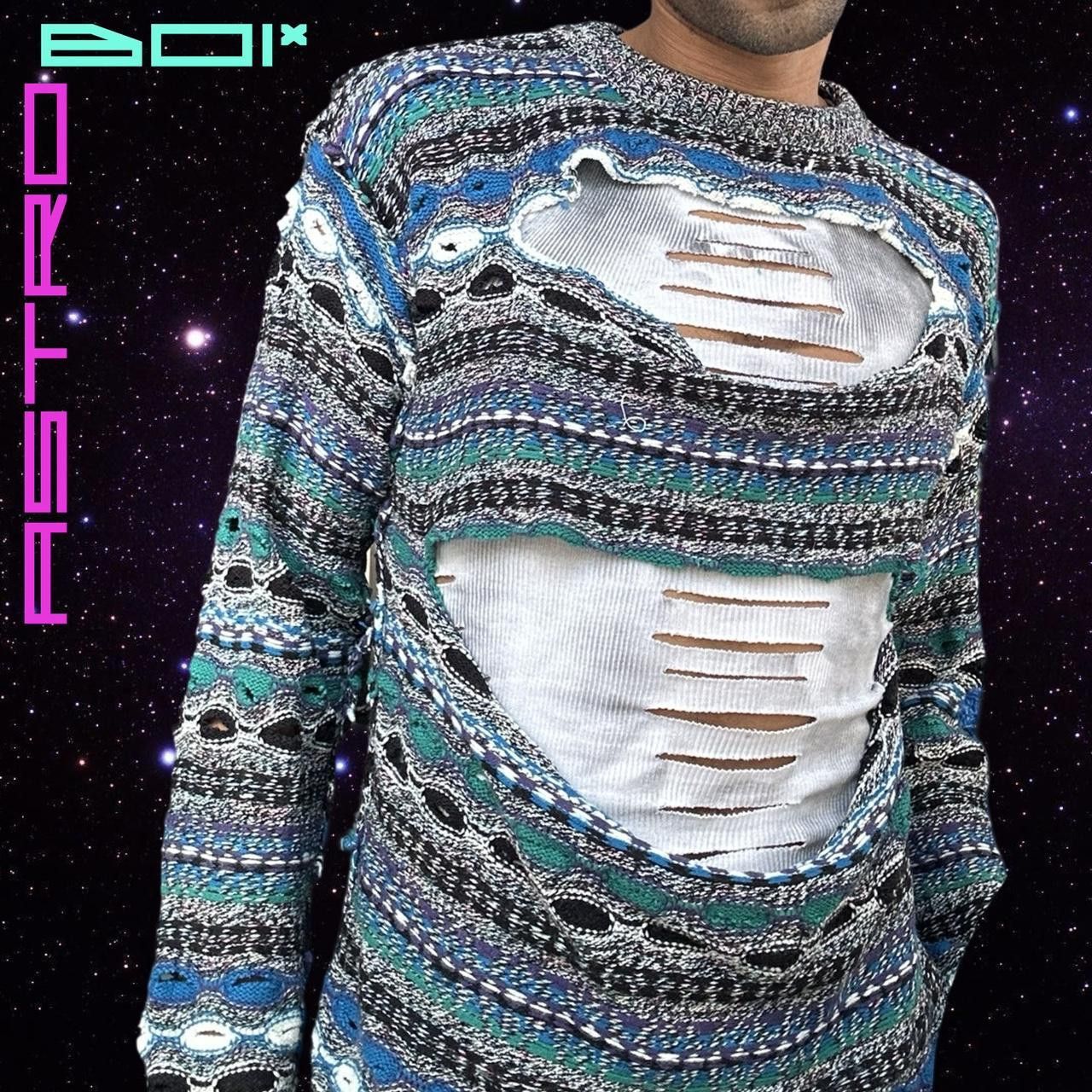 Other ASTROBOI* Black Cut Out Coogi Knit Sweater - Medium Size US M / EU 48-50 / 2 - 6 Thumbnail