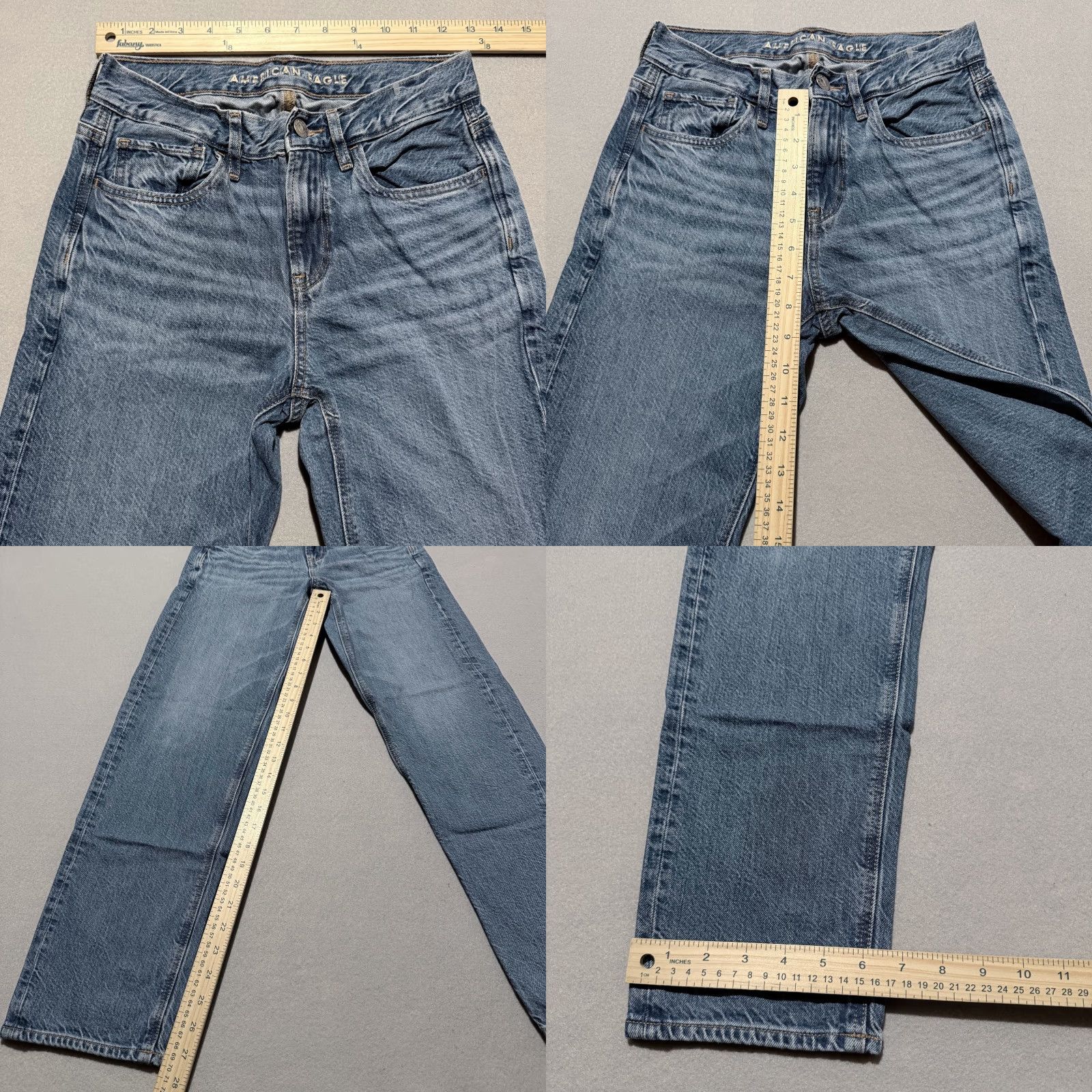 American Eagle Outfitters American Eagle 90s Straight Jeans Women's Blue Denim Pockets Zip Fly 00 Short Short Womens jeans Blue 90s Straight Jeans Womens 00 Short Size 24" / US 00 / IT 34 - 9 Thumbnail