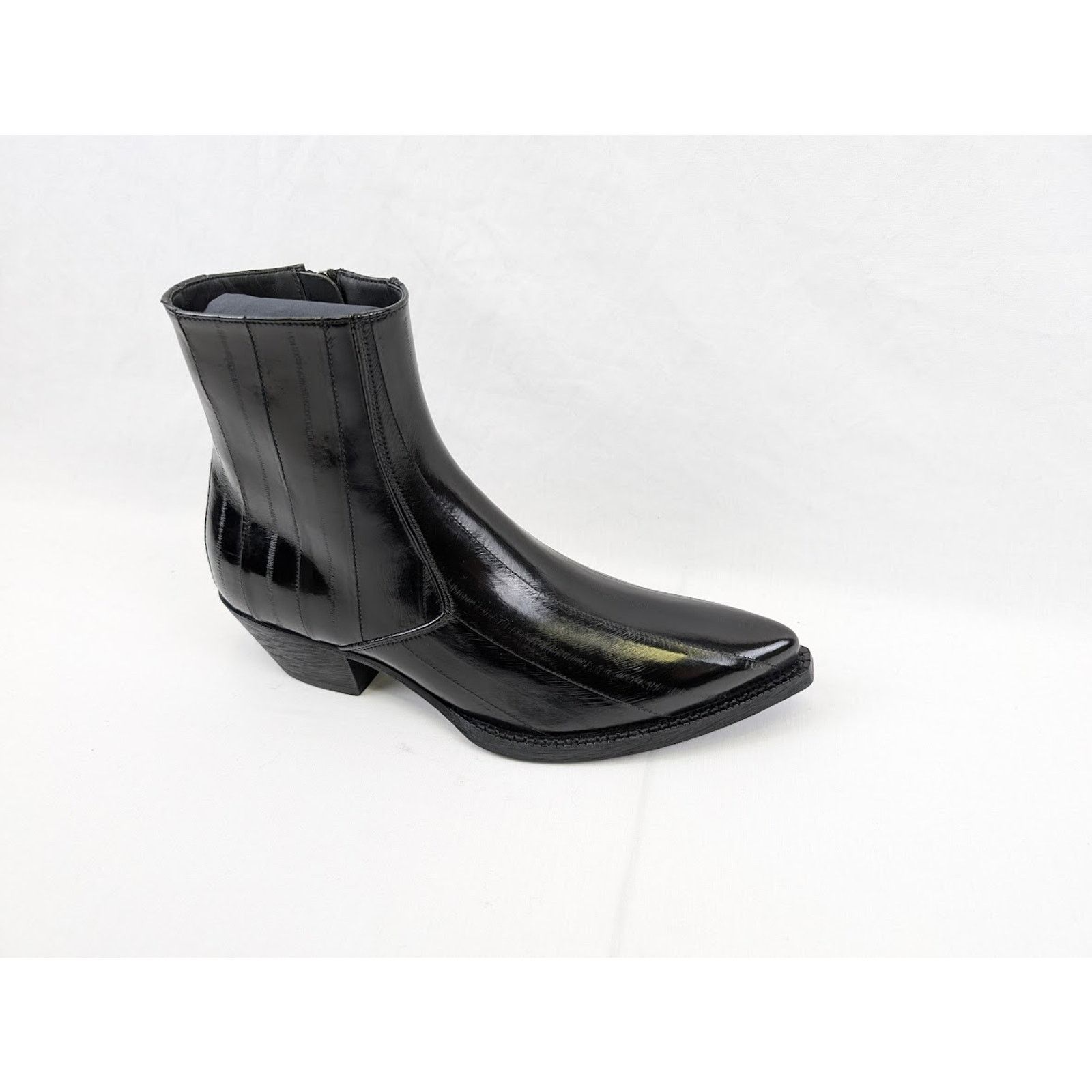 o1rshd1 Eel Anguilla Leather Lukas Boots in Black