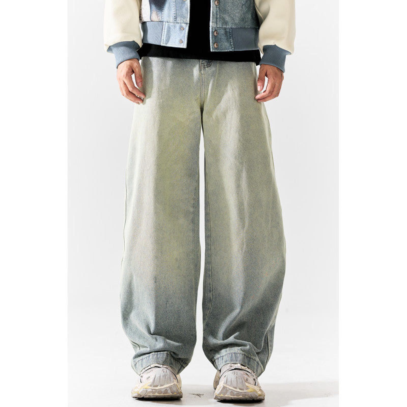 Japanese Brand Light Wash Wide Leg Denim Jeans, Baggy Fit Jeans Size US 30 / EU 46 - 6 Thumbnail