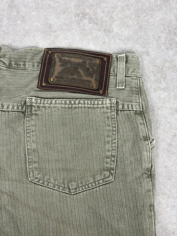 Dolce & Gabbana 2000s Dolce & Gabbana Khaki Green Straight Cozy Pants Size US 32 / EU 48 - 8 Thumbnail
