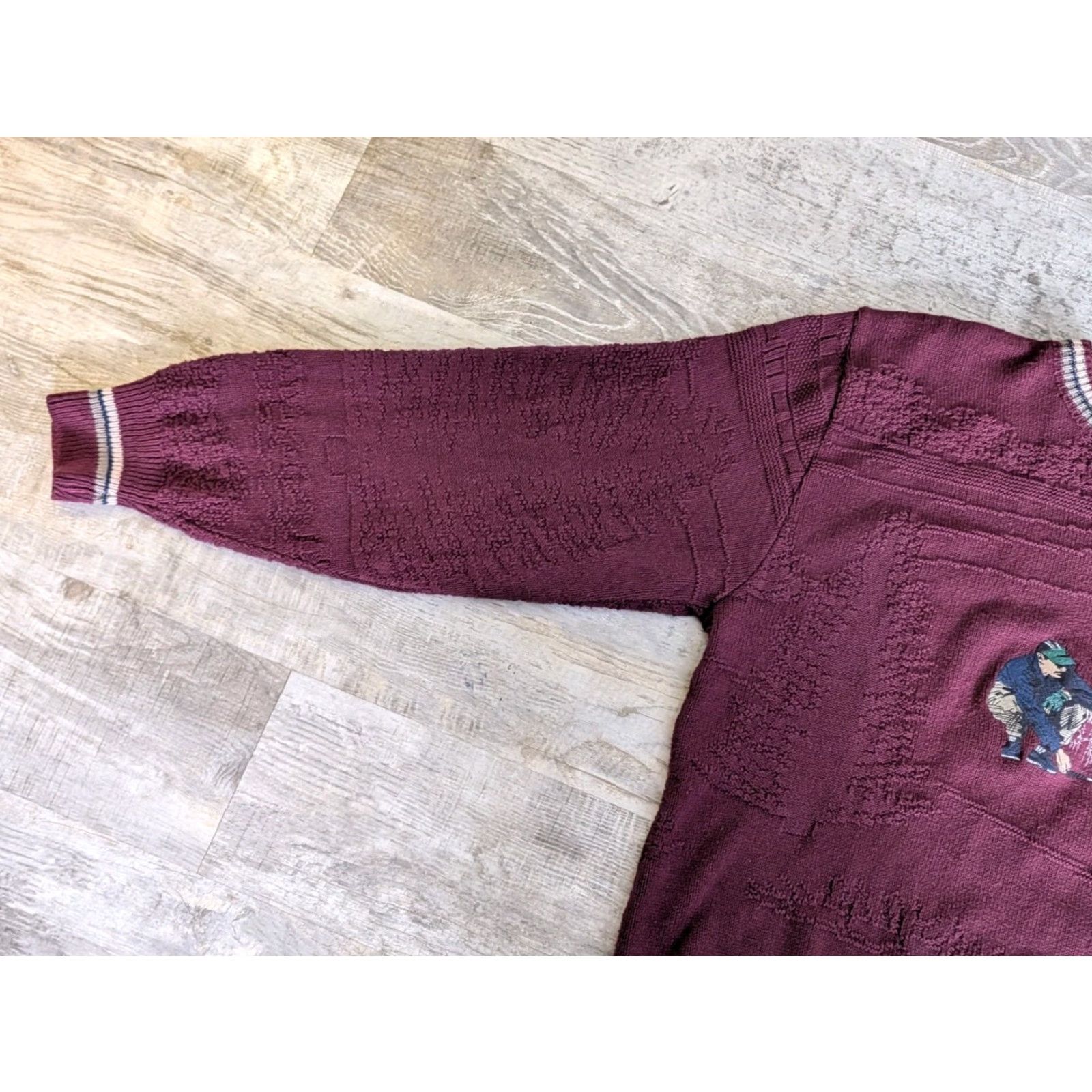 Vintage VINTAGE Carmel Mens Textured Golf Sweater Crew Neck Long Sleeve Sz L Burgundy USA Made Golf 90s Classic Sports Pullover Men Size US L / EU 52-54 / 3 - 7 Thumbnail