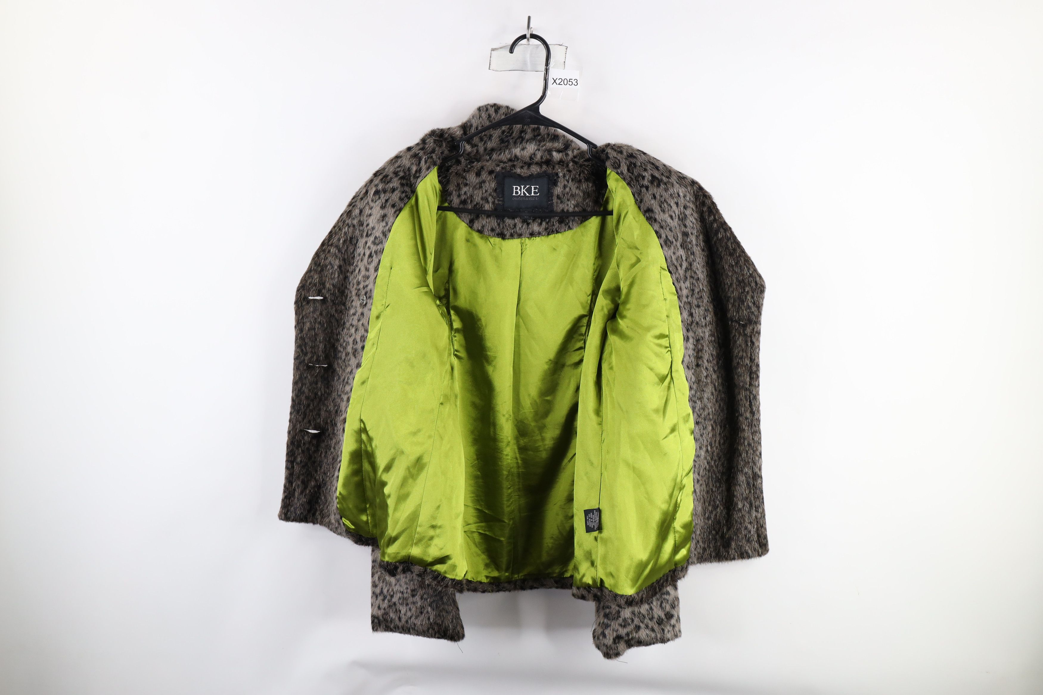 BKE × Vintage Buckle BKE Fur Double Breasted Peacoat Jacket Leopard Print Size M / US 6-8 / IT 42-44 - 6 Thumbnail