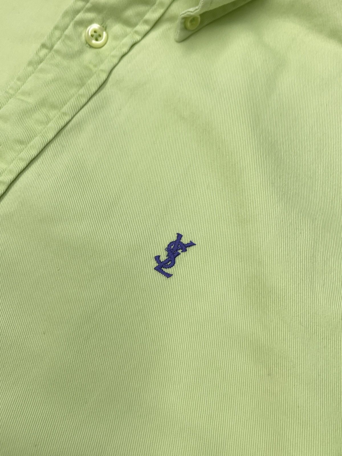 Yves Saint Laurent Vintage Yves Saint Laurent Cotton Shirt Green Luxury YSL Size US L / EU 52-54 / 3 - 5 Thumbnail