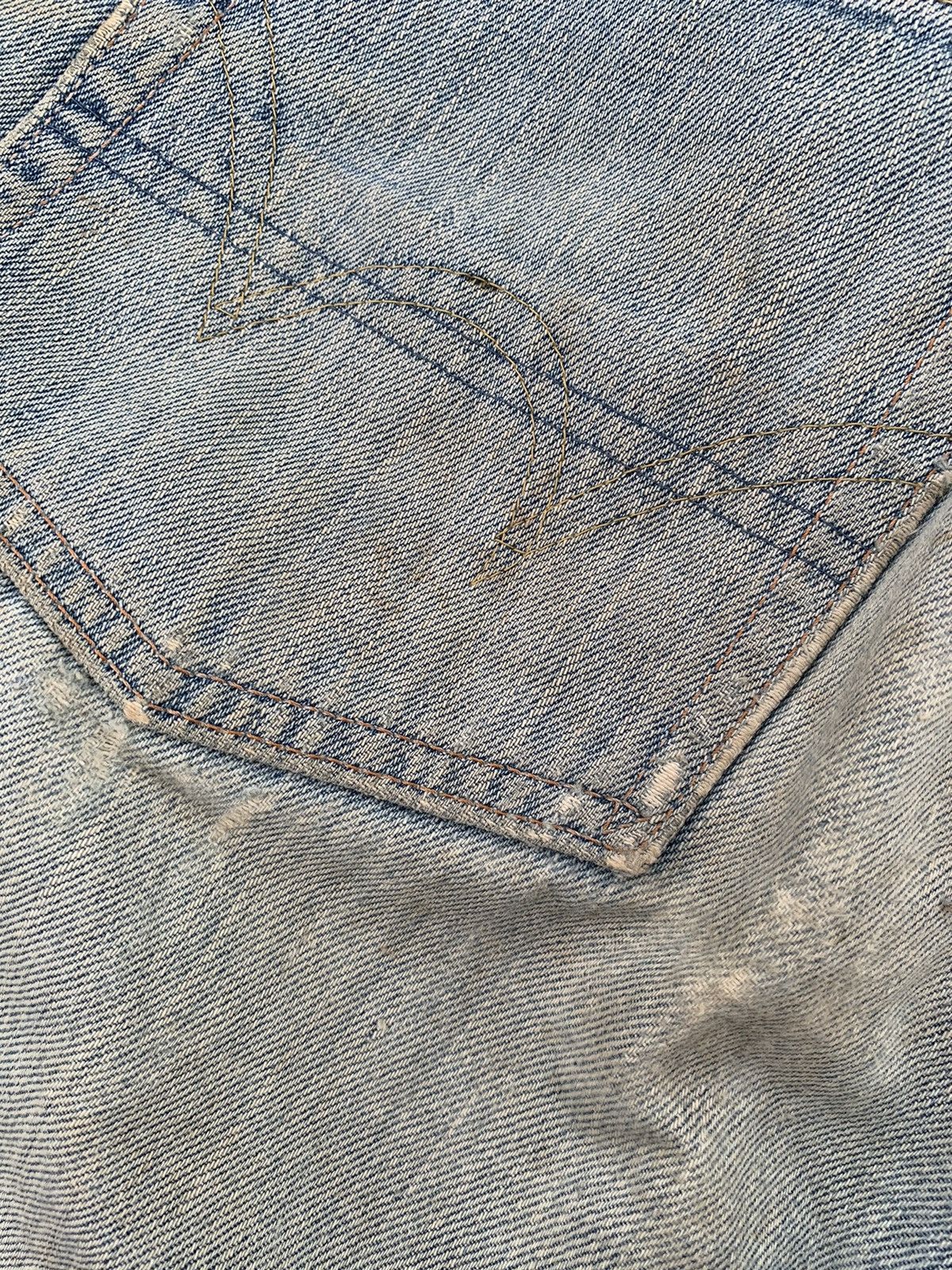 Kapital VINTAGE EDWIN 505 SELVEDGE FADED RUSTY DISTRESSED DENIM Size US 31 - 19 Thumbnail