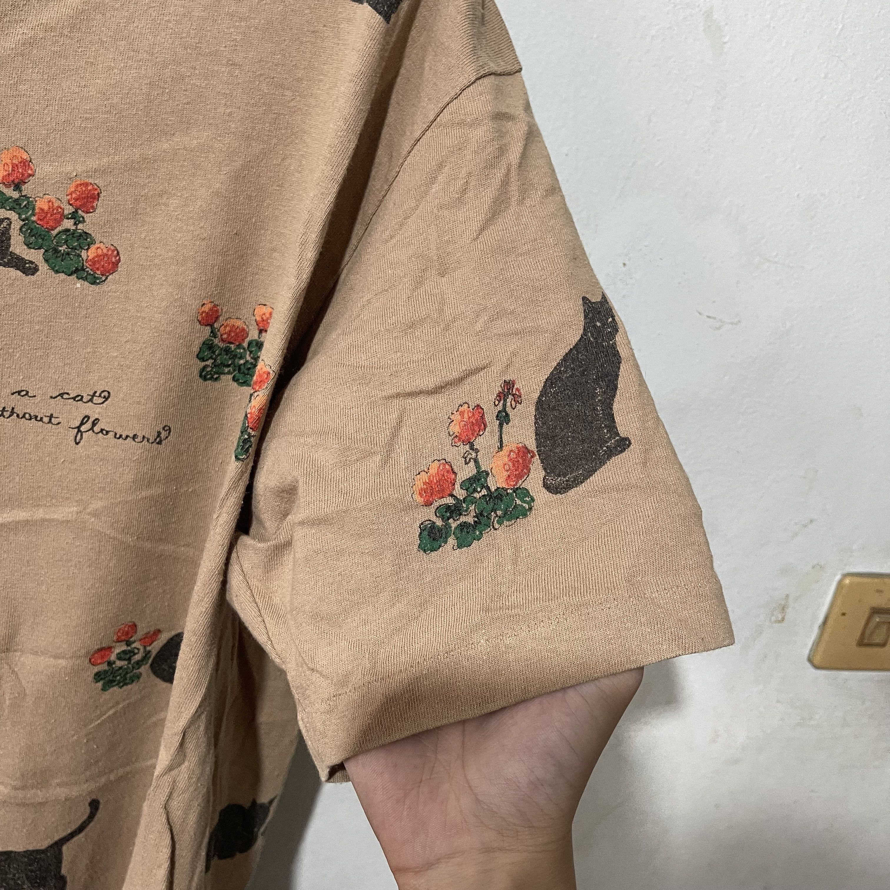 Arts & Science × Vintage Vintage 90s Cat Shirt Size US L / EU 52-54 / 3 - 6 Thumbnail