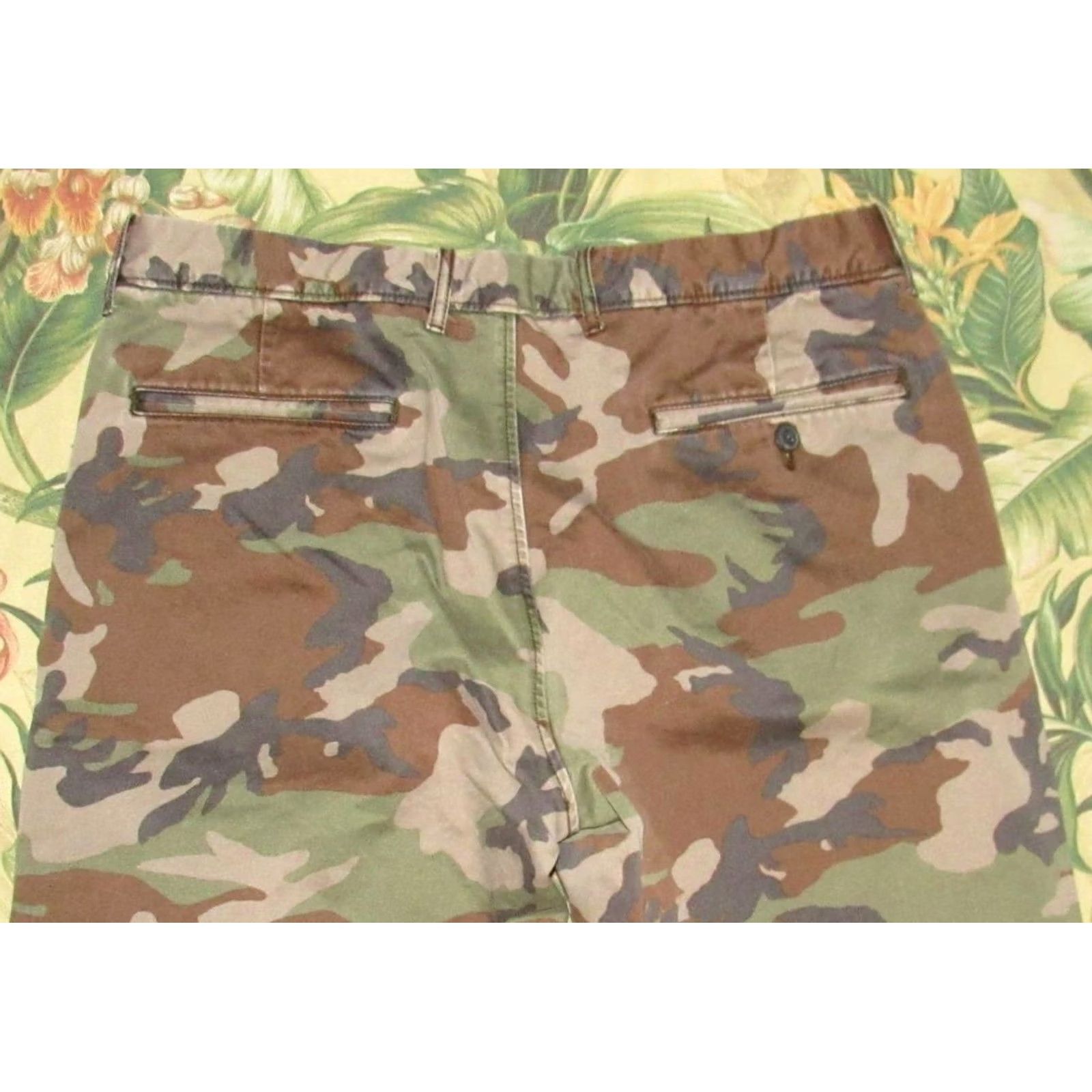 Vintage J CREW Chino Pants 770 Straight Cotton Camo 32 x 28 Mens Size US 32 / EU 48 - 4 Thumbnail