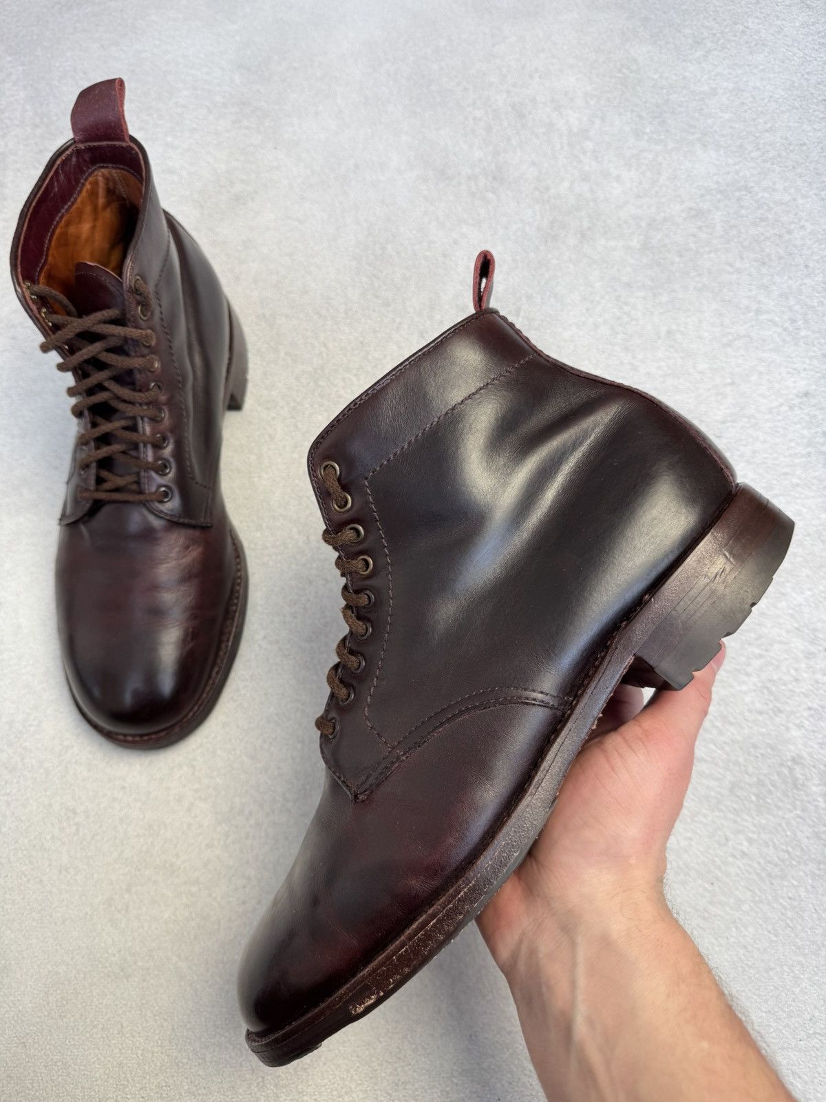 Alden RRP€1100 Alden Service Boot Shell Cordovan burgundy Leather Size US 8 / EU 41 - 8 Thumbnail