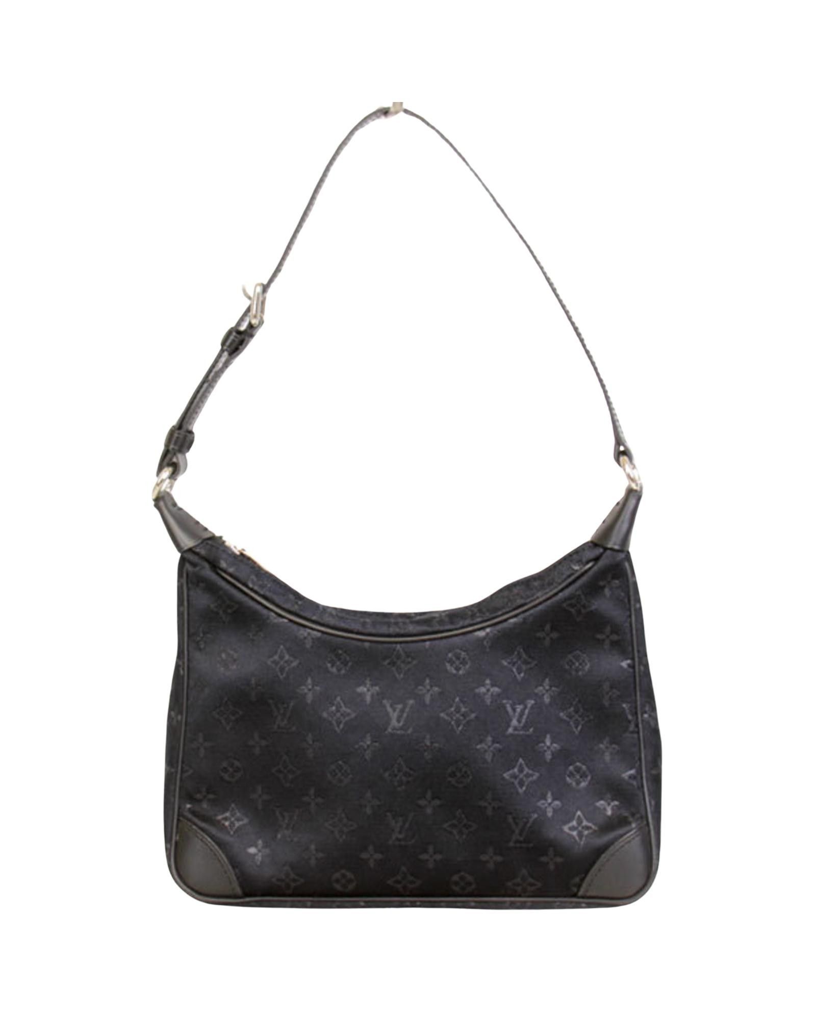 image of Louis Vuitton Luxurious Monogram Satin Handbag In Classic Black, Women's
