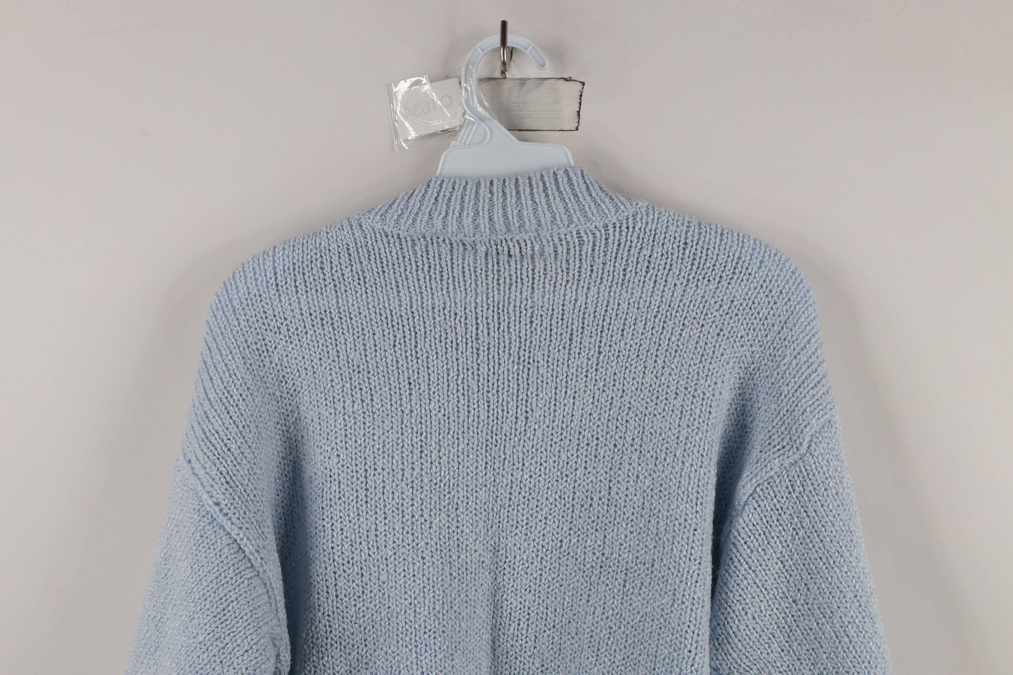 Vintage Vintage 90s Streetwear Chunky Cable Knit Mock Neck Sweater Size L / US 10 / IT 46 - 11 Thumbnail