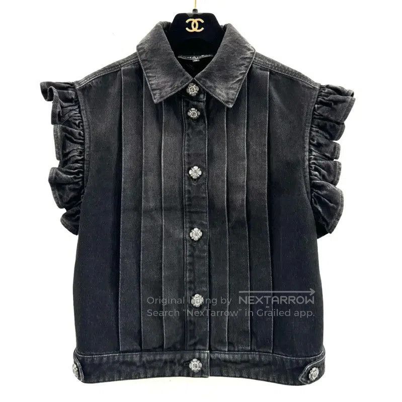 Chanel Chanel Black Cotton Women's Jacket . Size M / US 6-8 / IT 42-44 - 1 Thumbnail