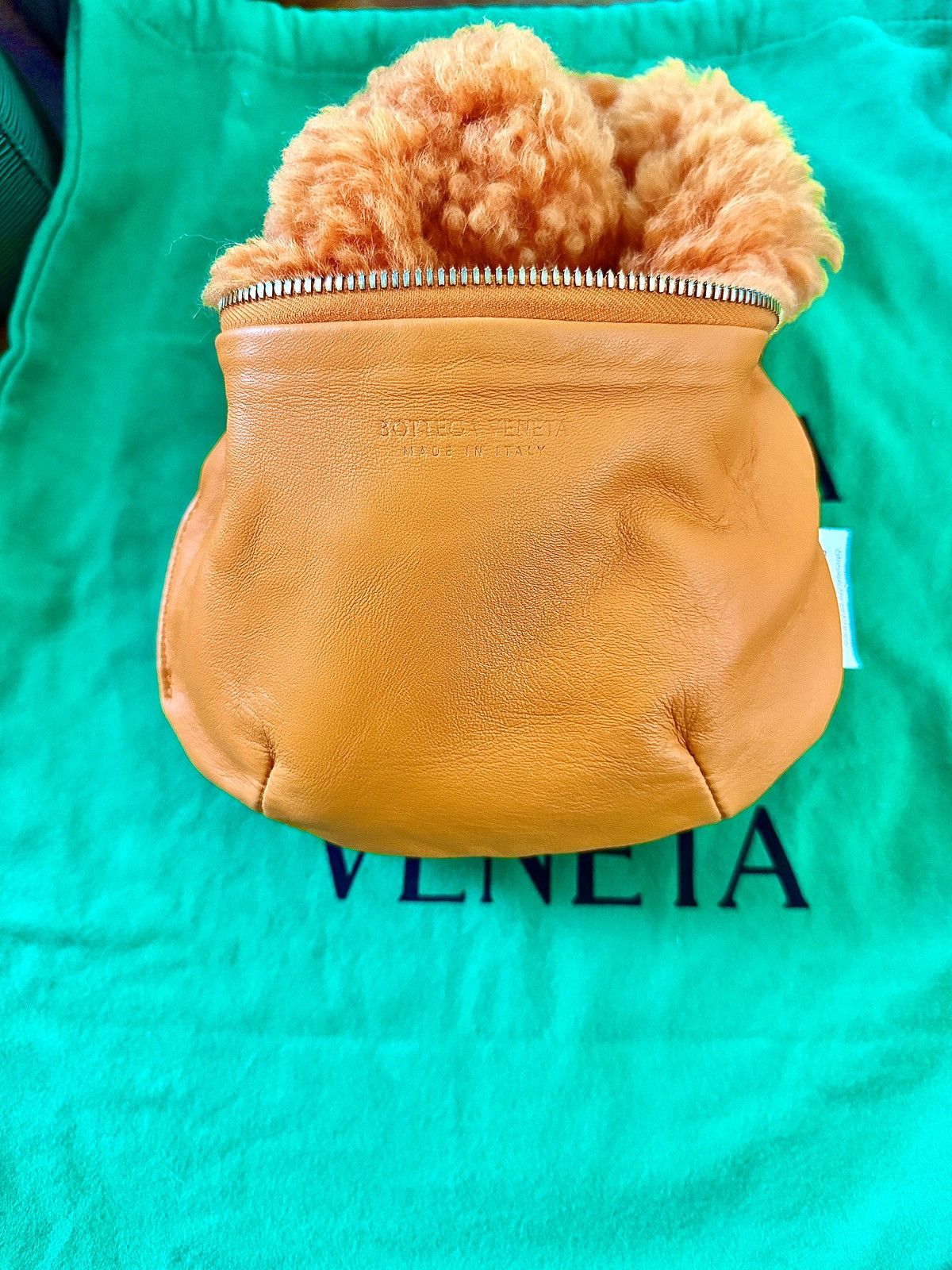 Bottega Veneta BOTTEGA VENETA Mini The Jodie - Orange Shearling Leather Bag Size ONE SIZE - 4 Thumbnail