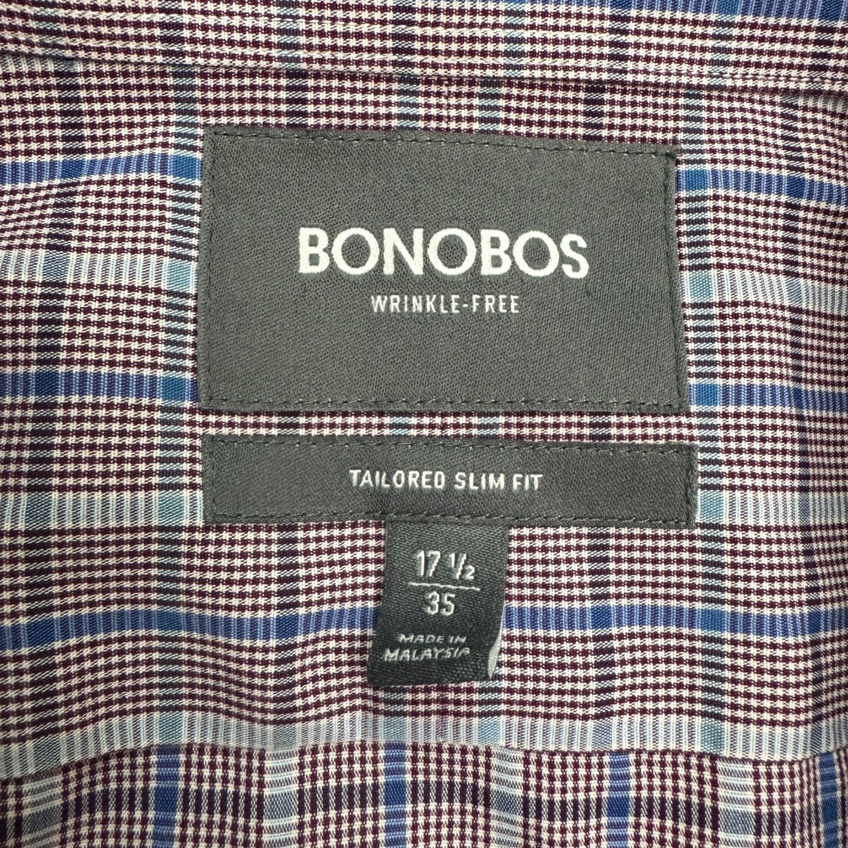 Bonobos Bonobos Shirt Men 17.5 36 Brown Blue Plaid Cotton Slim Dress Shirt Multicolor Long Sleeve Classic Preppy Mens Size US XXL / EU 58 / 5 - 6 Thumbnail