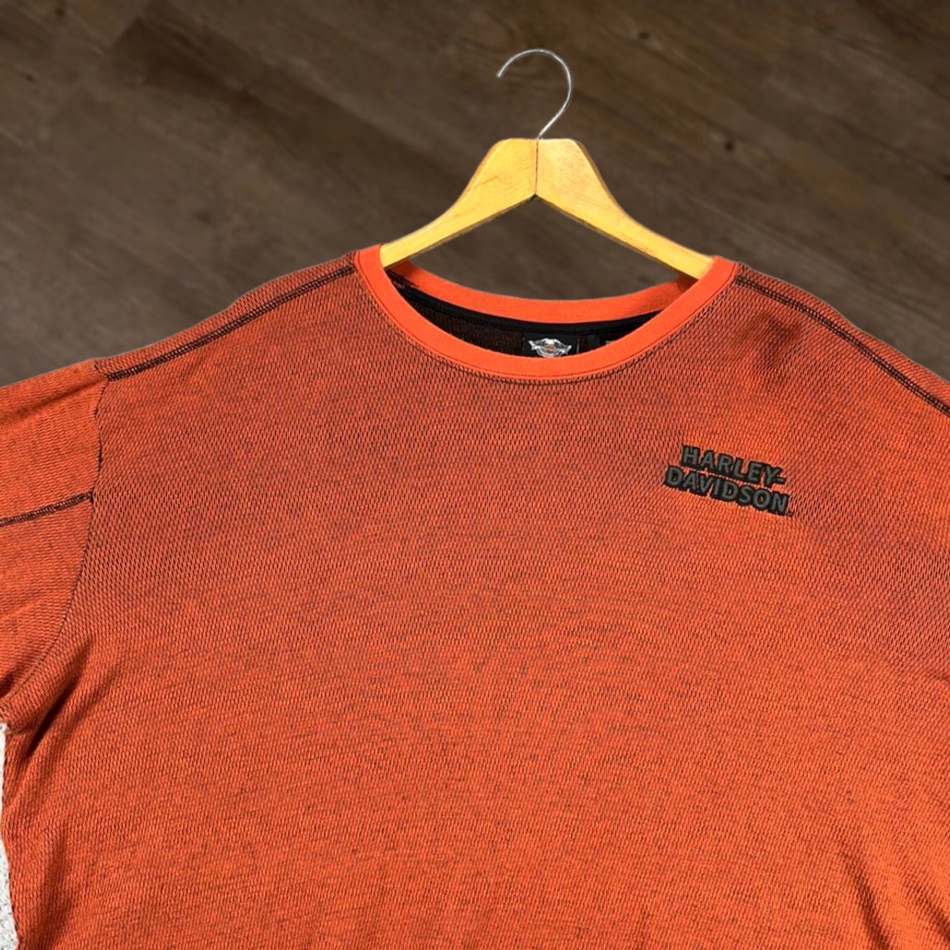 Harley Davidson Harley-Davidson Sweater Mens 2XL Orange Graphic Print Crew Neck Knit Pullover Size US XXL / EU 58 / 5 - 1 Thumbnail