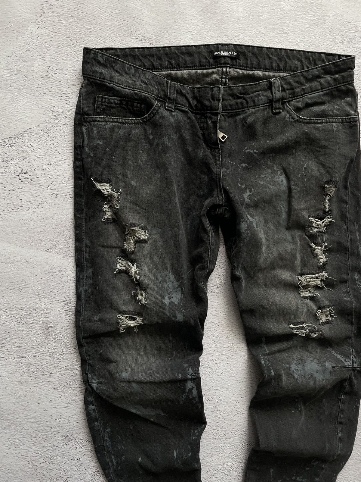 Balmain LUXURY! Balmain Jeans Woman Biker Distressed Faded Size 32" / US 10 / IT 46 - 2 Thumbnail