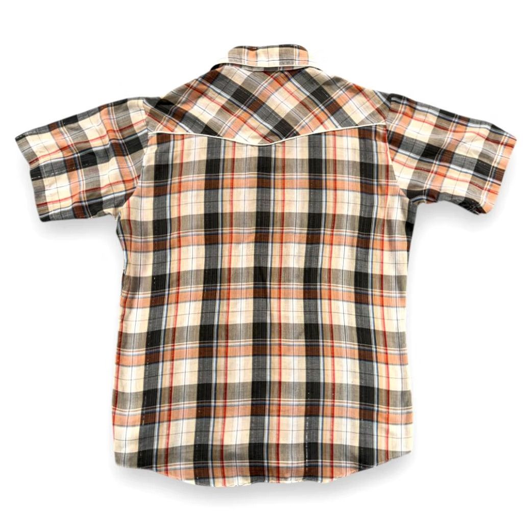 Rails VINTAGE Canyon Trails Western Shirt Adults Medium Brown Plaid Pearl Snap 70s Cowboys Mens Size US M / EU 48-50 / 2 - 3 Thumbnail