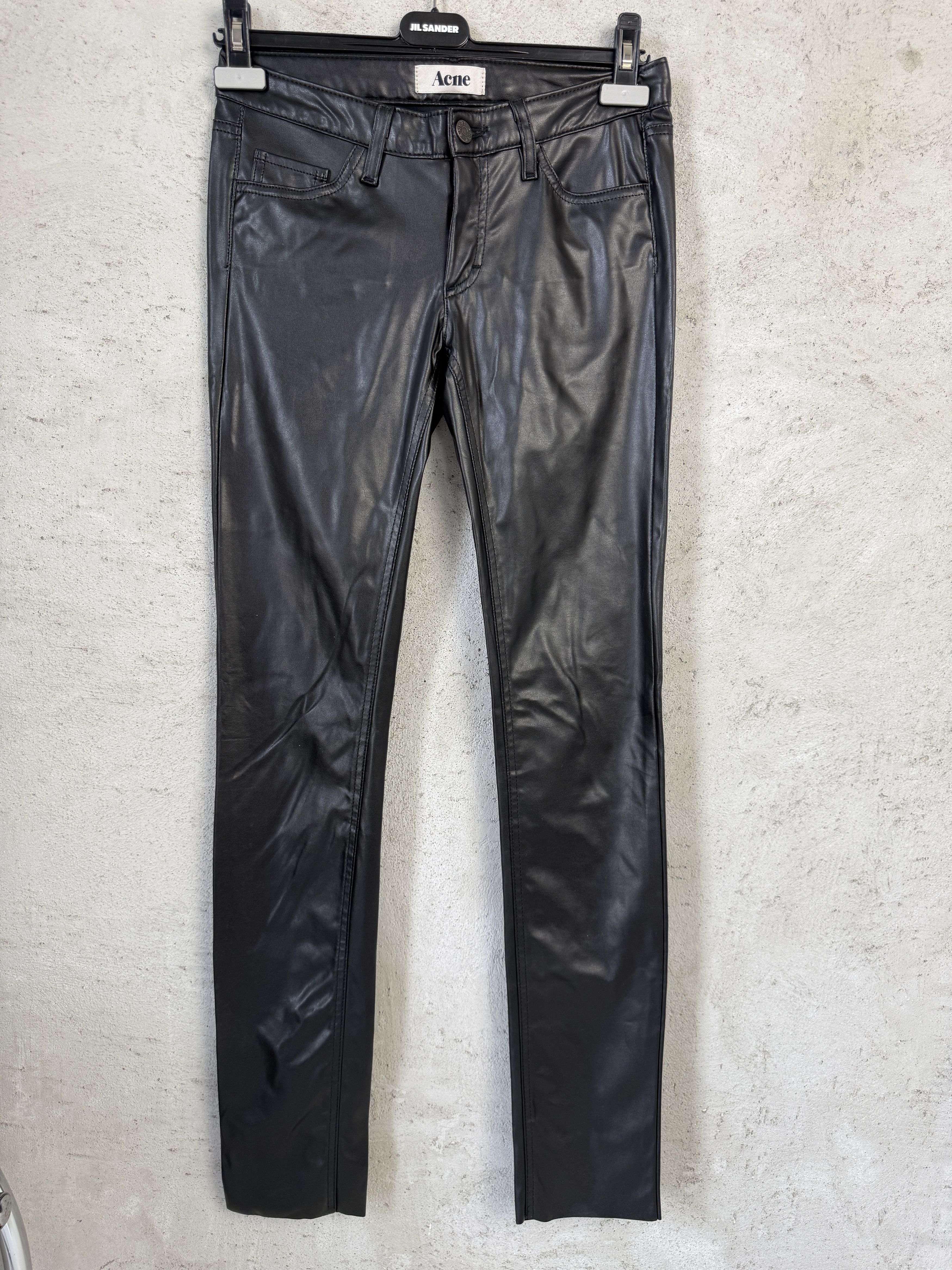 Acne Studios Acne Kex Plastic Black pants casual Size 25" / US 0 / IT 36 - 1 Thumbnail