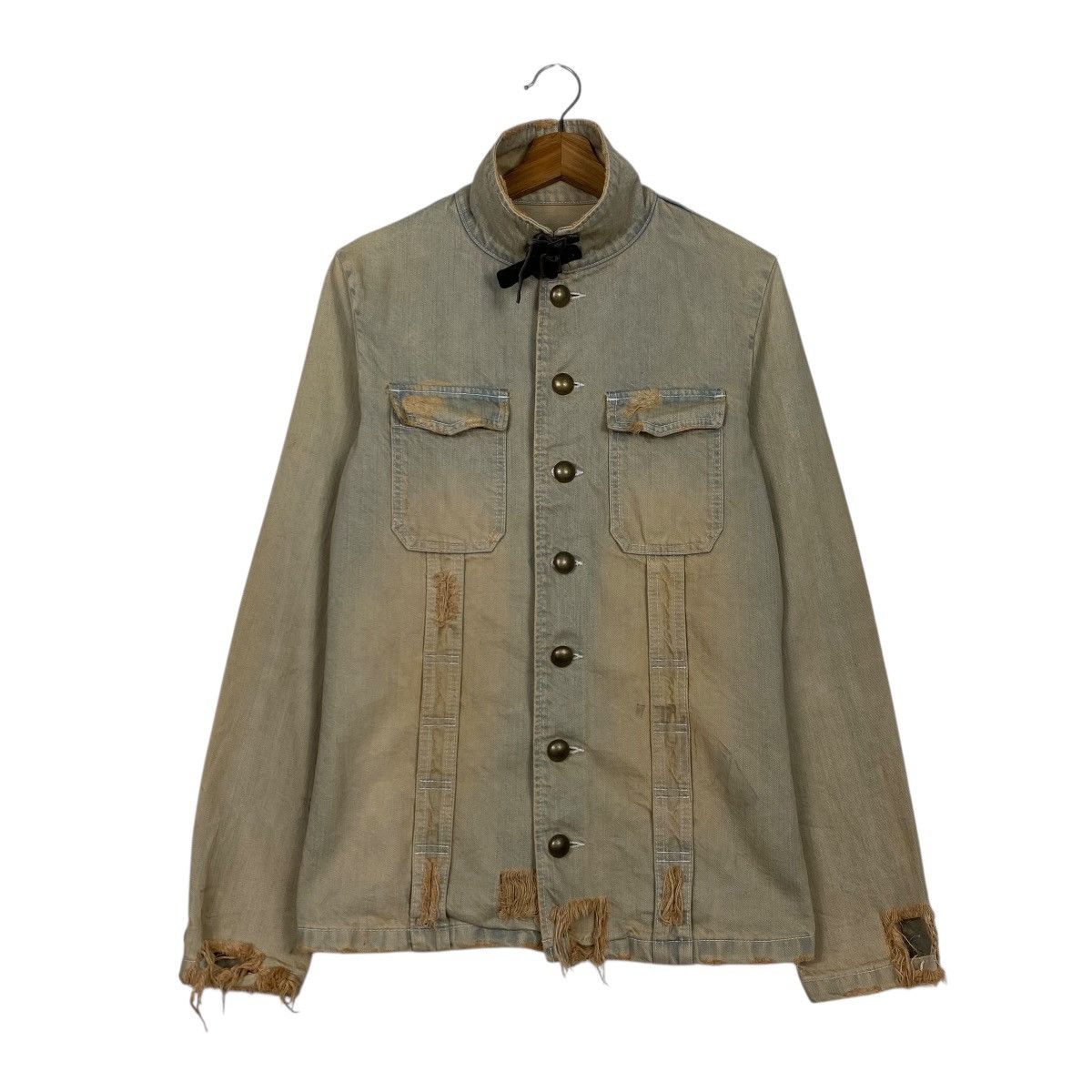 PPFM PPFM ditressed design denim jacket Size US M / EU 48-50 / 2 - 1 Thumbnail
