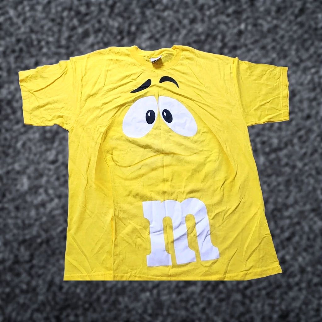 Vintage VINTAGE Mens XL Yellow M&M Candy Big Graphic Costume T Shirt Distressed 90s Mens XL Yellow M&M Candy Big Graphic Costume T Shirt Distressed Size US XL / EU 56 / 4 - 1 Thumbnail