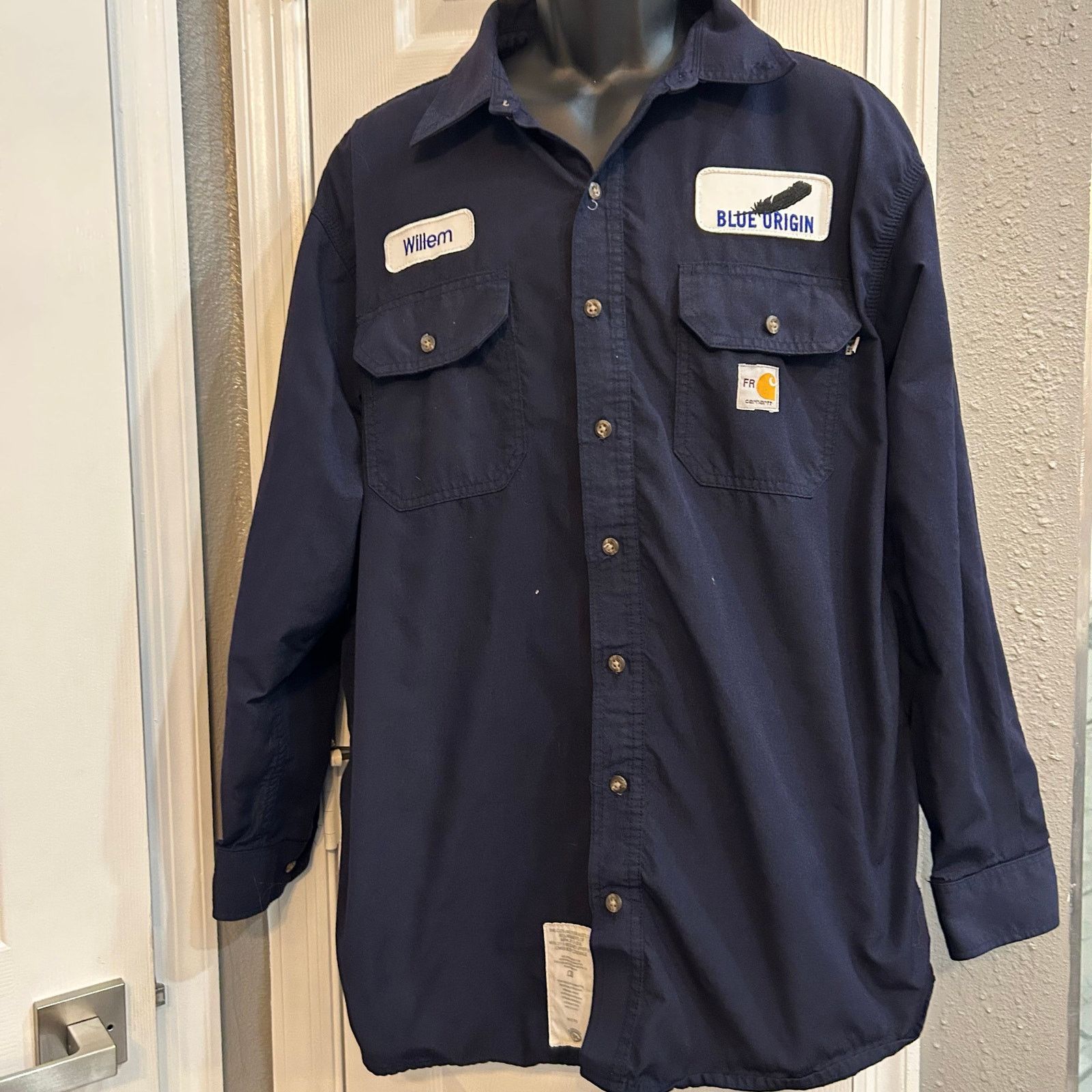 Carhartt Carhartt FR XL Button Up Work Shirt Blue Origin Size US XL / EU 56 / 4 - 1 Thumbnail