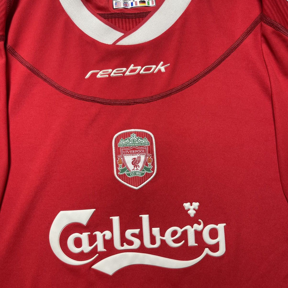 Reebok LIVERPOOL REEBOK 2002/2003 FOOTBALL HOME JERSEY #18 RIISE Size US L / EU 52-54 / 3 - 5 Thumbnail