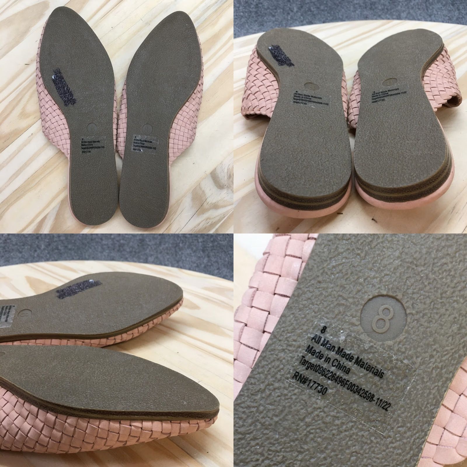 Vintage Universal Thread Sandals Womens 8 Pink Slip-On Almond Mule Flats Faux Leather Comfort Shoes Womens Footwear Size US 8 / IT 38 - 8 Thumbnail
