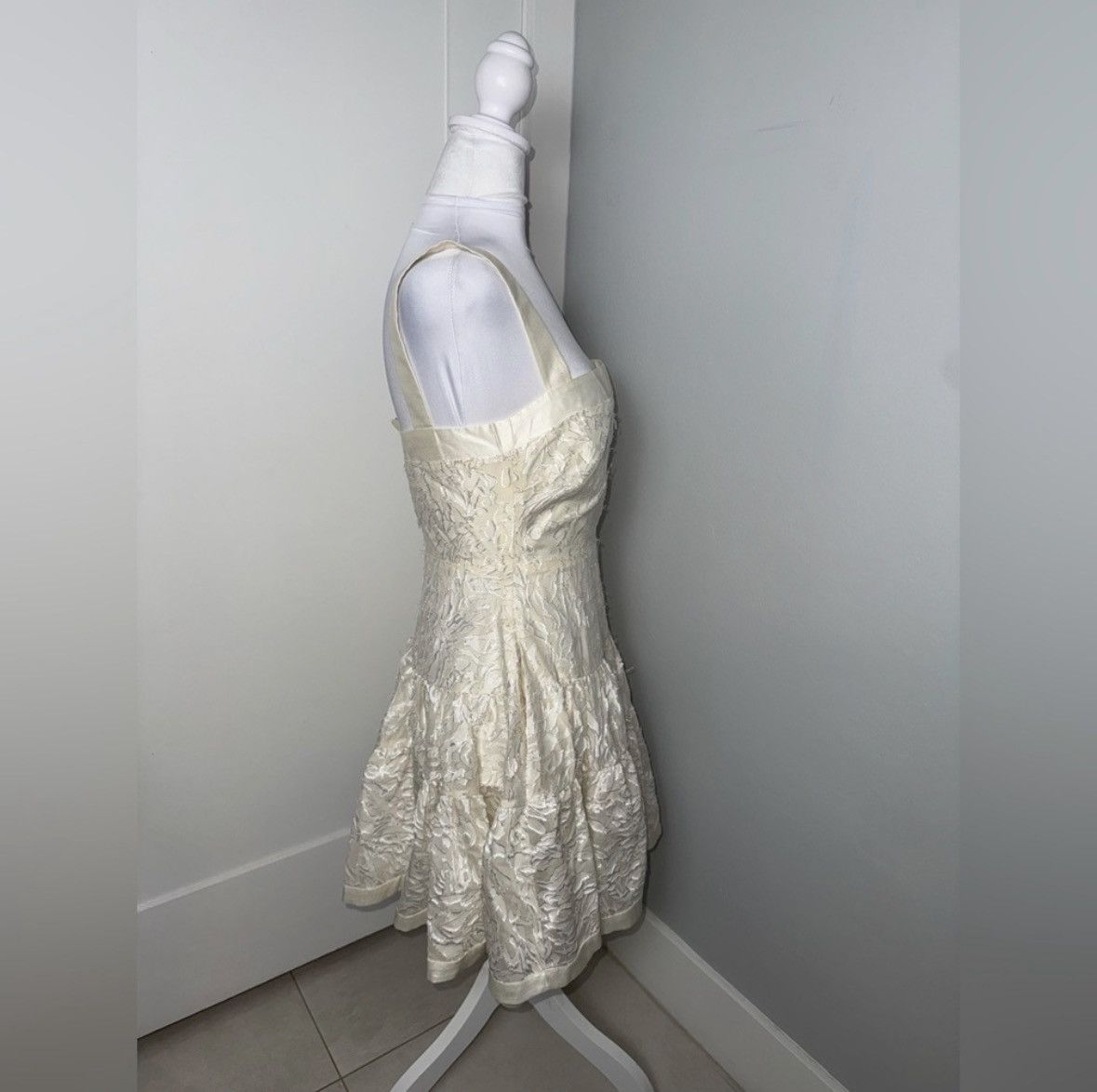 Jonathan Simkhai Simkhai Laila Tiered Jacquard Mini Dress/Size 0 Size XS / US 0-2 / IT 36-38 - 4 Thumbnail