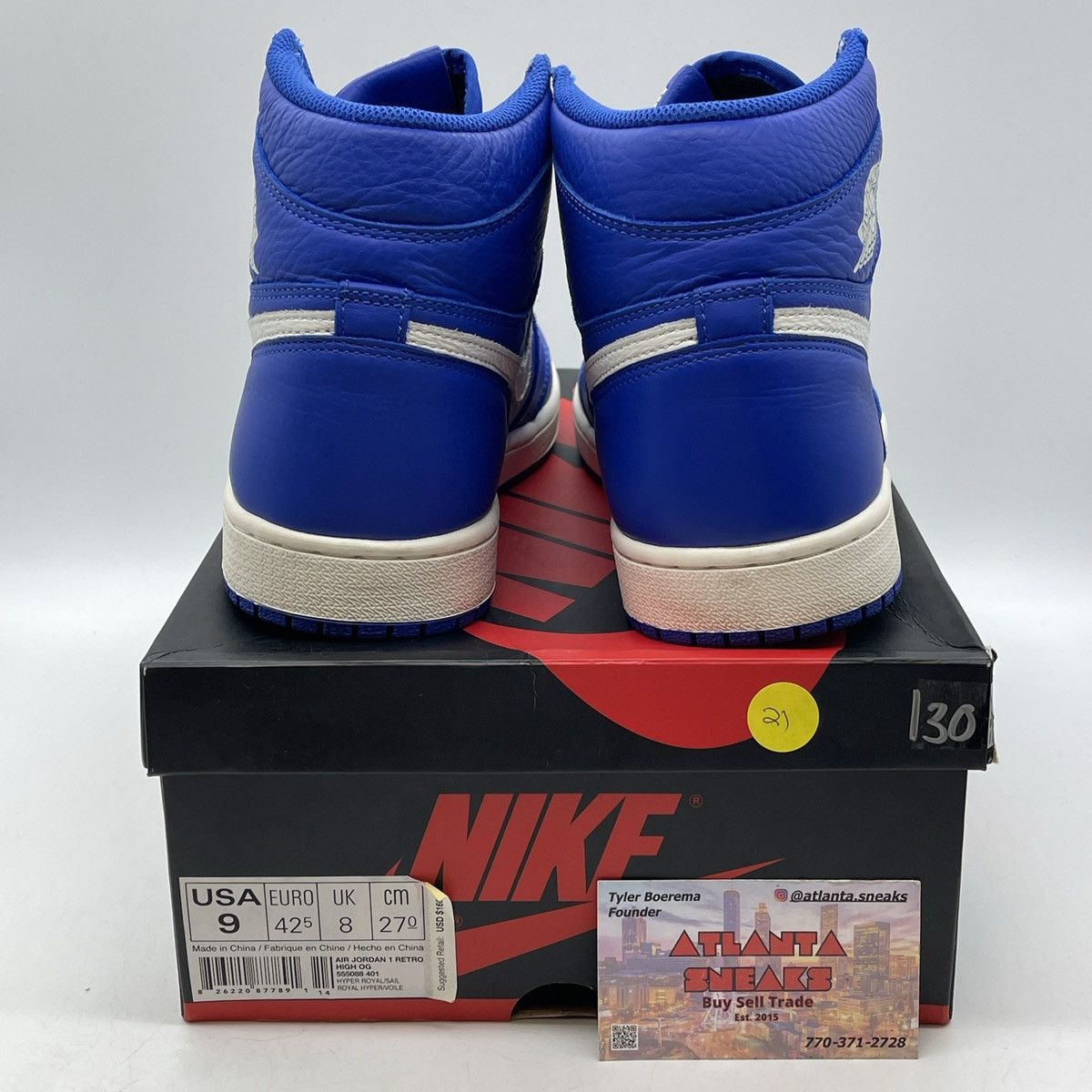 Jordan Brand Air Jordan 1 high hyper royal Size US 9 / EU 42 - 3 Thumbnail