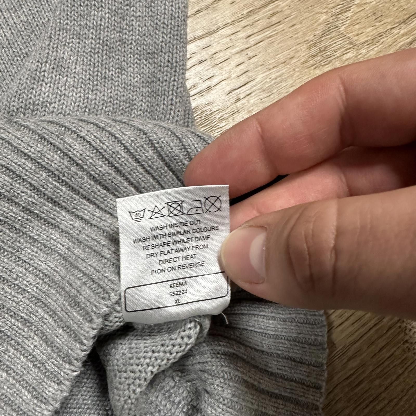 Other Soul Cal Mens Crew Neck Sweater Medium Gray and Navy Raglan Size US XL / EU 56 / 4 - 7 Thumbnail