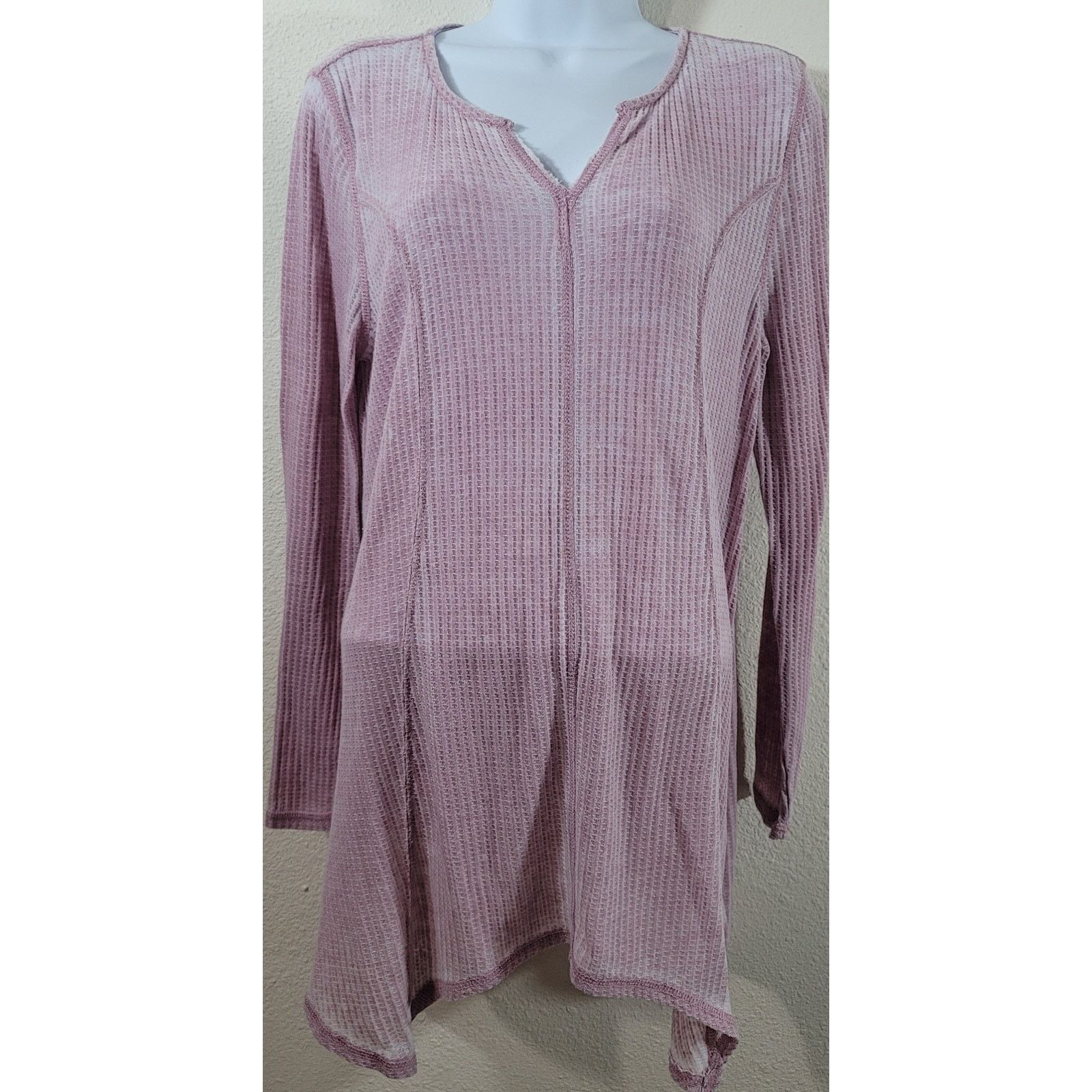 Seven 7 Seven 7 Purple Marled Waffle Knit Shark Bite Hem Top Medium Size M / US 6-8 / IT 42-44 - 1 Thumbnail