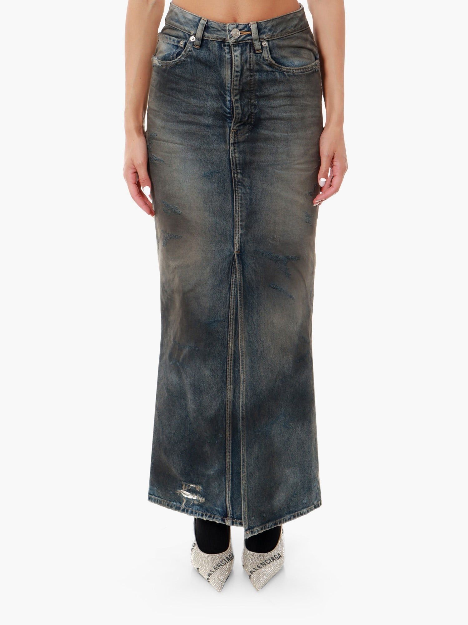 Balenciaga o1y0625 Denim Skirt in Blue Size 28" / US 6 / IT 42 - 3 Thumbnail