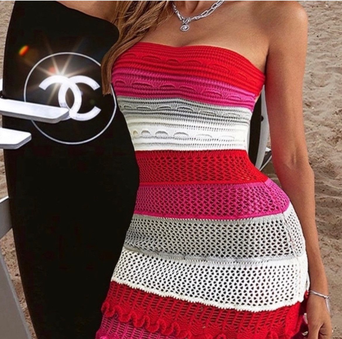 Designer × Other NWT, Lavishly Paris Women’s Crochet Beach Dress Size S / US 4 / IT 40 - 1 Thumbnail