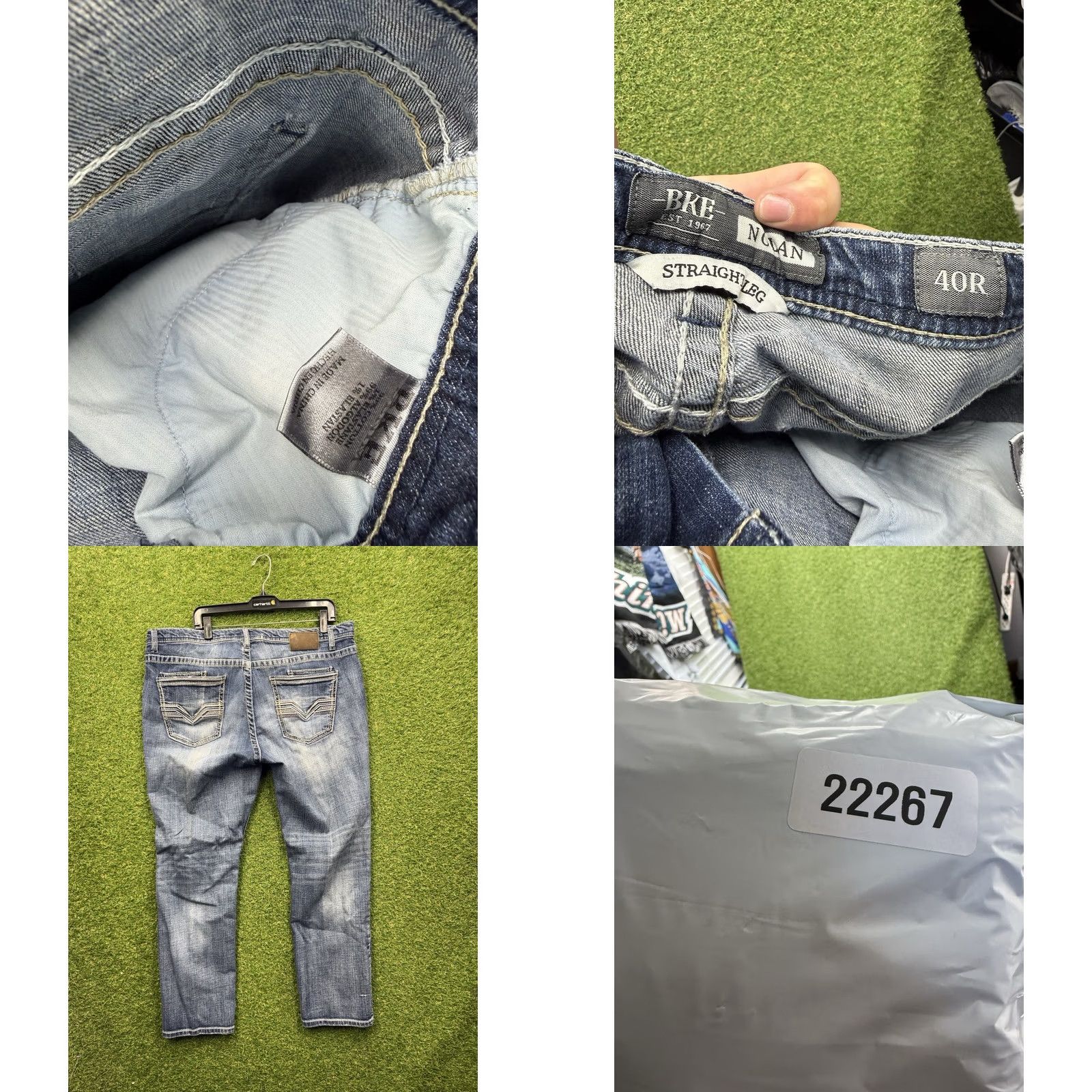 Vintage BKE Jeans Mens 40R Nolan Straight Leg Denim Buckle 5 Pocket Distressed Stretch Regular Jeans Mens Blue 40 Size US 40 / EU 56 - 8 Thumbnail
