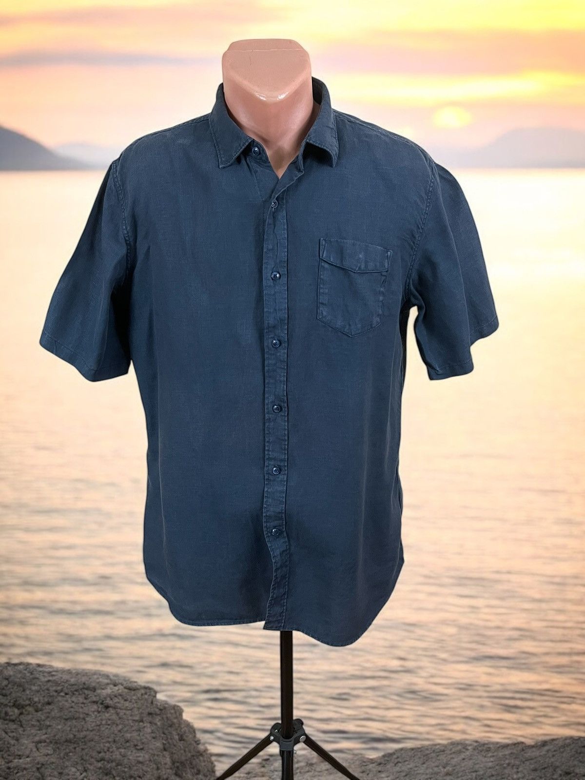 Replay Replay Navy Short Sleeve linen shirt size L Size US L / EU 52-54 / 3 - 1 Thumbnail