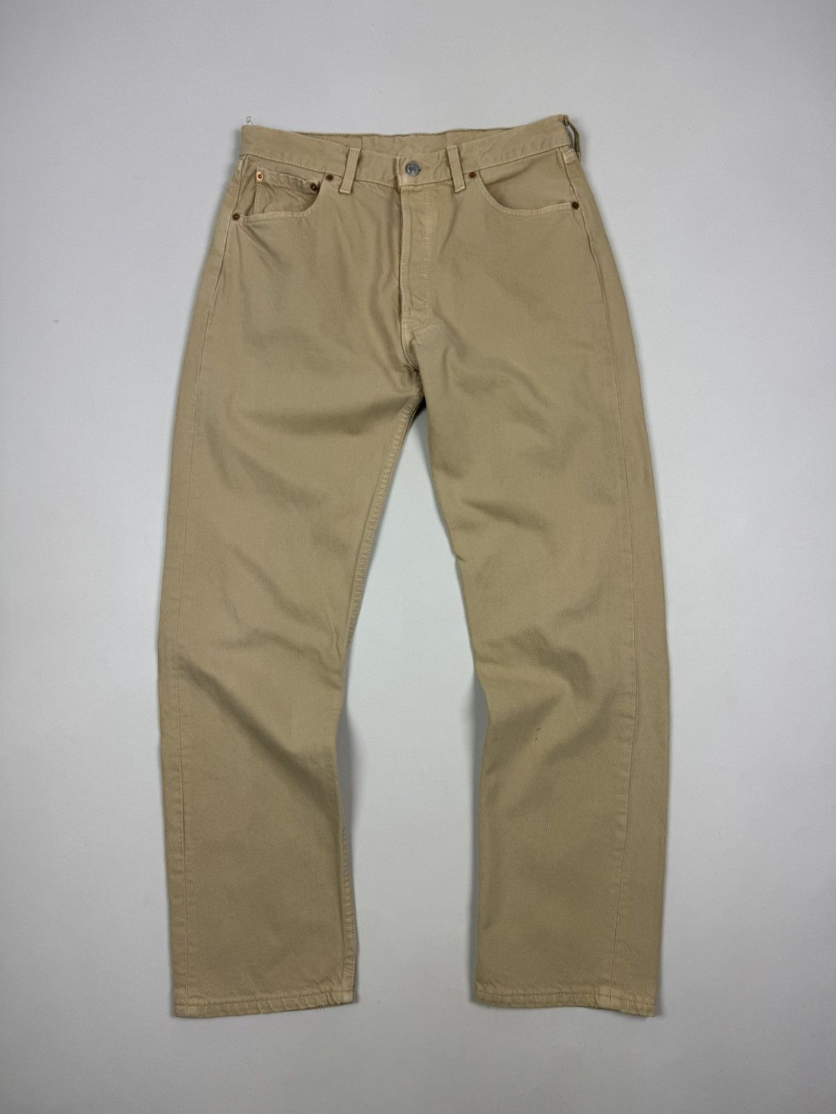 Levi's 1990’s Vintage Faded Levi’s 501 Beige Jeans Pants Size US 32 / EU 48 - 3 Thumbnail