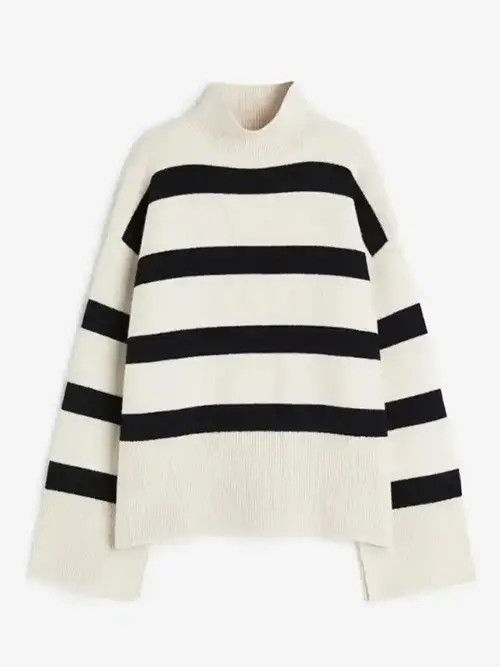 Japanese Brand × Vintage Striped Side Split Knitted Pullovers For Women Size ONE SIZE - 4 Thumbnail