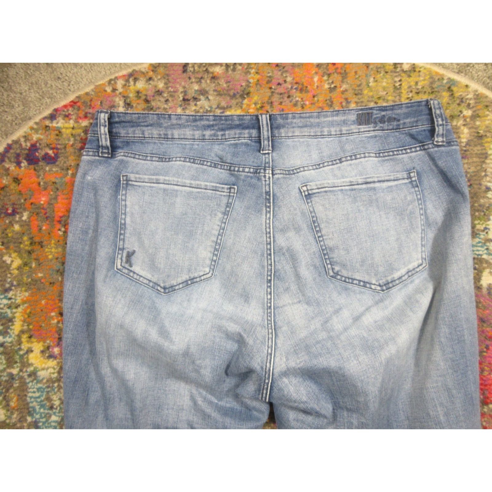 Vintage KUT from the Kloth Katy Boyfriend Jeans 16W Medium Wash Blue 30 Inseam Regular 5-Pocket Denim Women Size 38" / US 16 / IT 52 - 3 Thumbnail