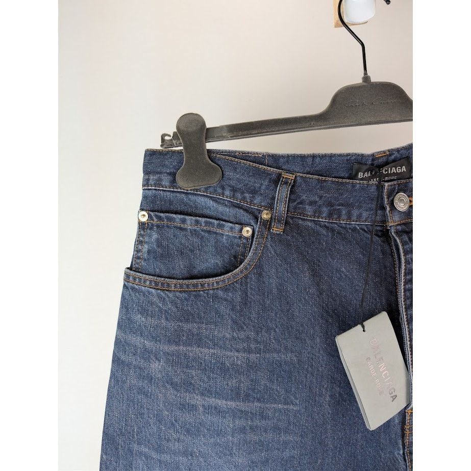 Balenciaga o1rshd1 Silk Denim Baggy Pants in Dark Indigo Size US 32 / EU 48 - 5 Thumbnail