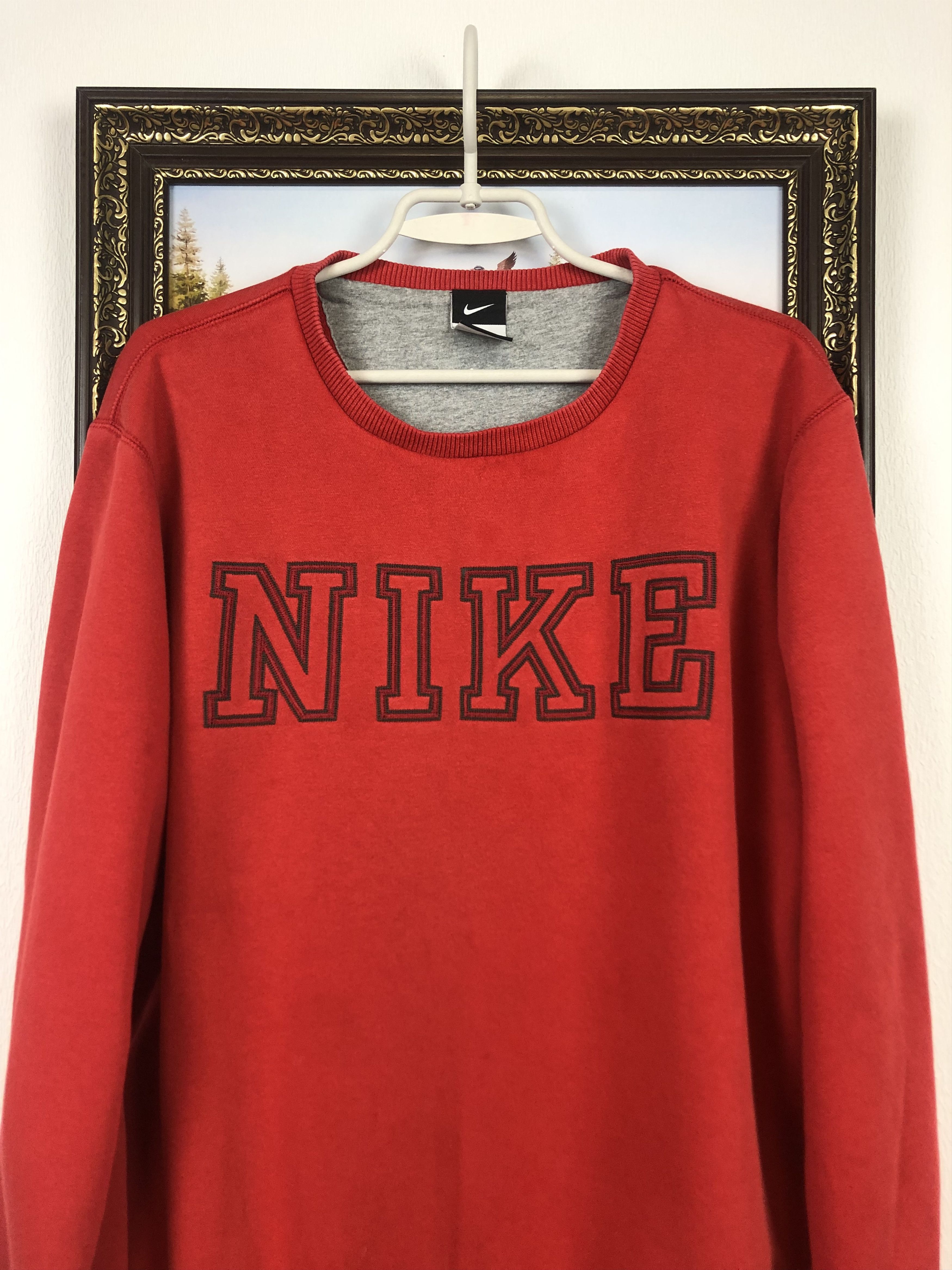 Vintage Vintage Nike Red Big Logo Sweatshirt Rare Hype Size US L / EU 52-54 / 3 - 2 Thumbnail