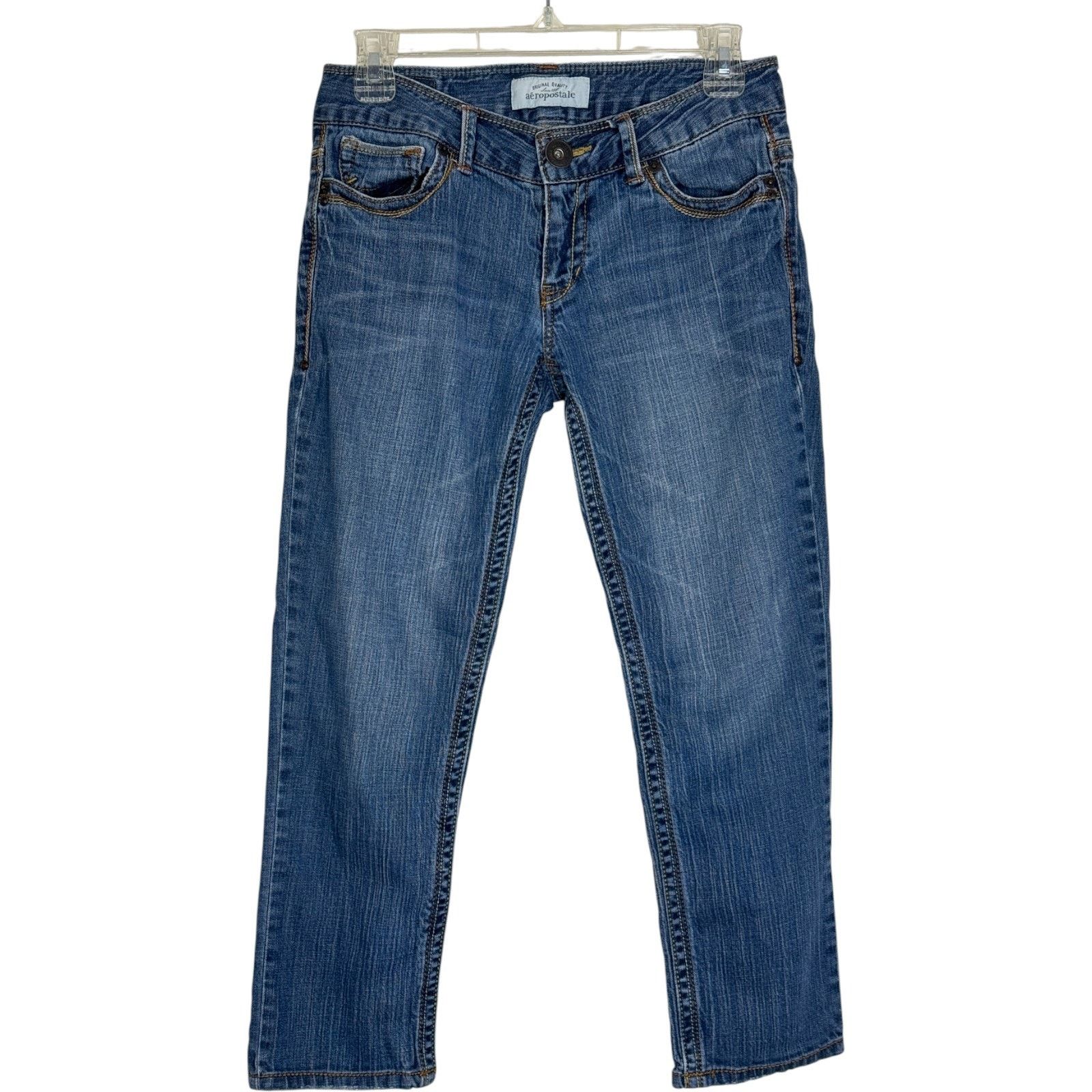 Aeropostale Aeropostale Womens Jeans Size 3/4 Blue Straight Leg Mid Rise Size 26" / US 2 / IT 38 - 1 Thumbnail