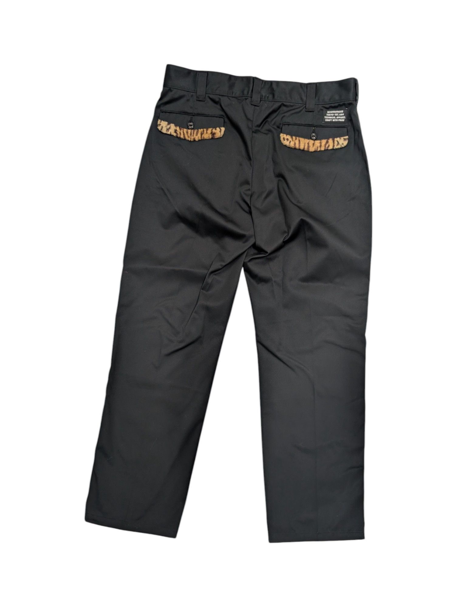 Neighborhood Black Chino With Animal Print Furry Trimming Details Size US 36 / EU 52 - 2 Thumbnail