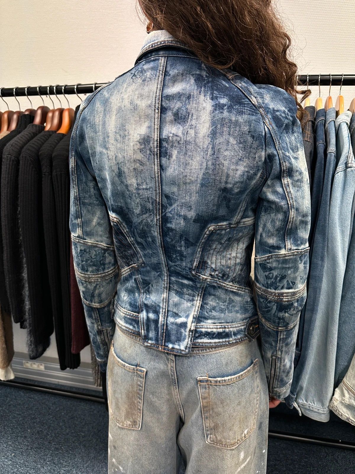 Just Cavalli Just Cavalli 00’s Sky Blue Print Multi Zip Denim Jacket Size S / US 4 / IT 40 - 5 Thumbnail