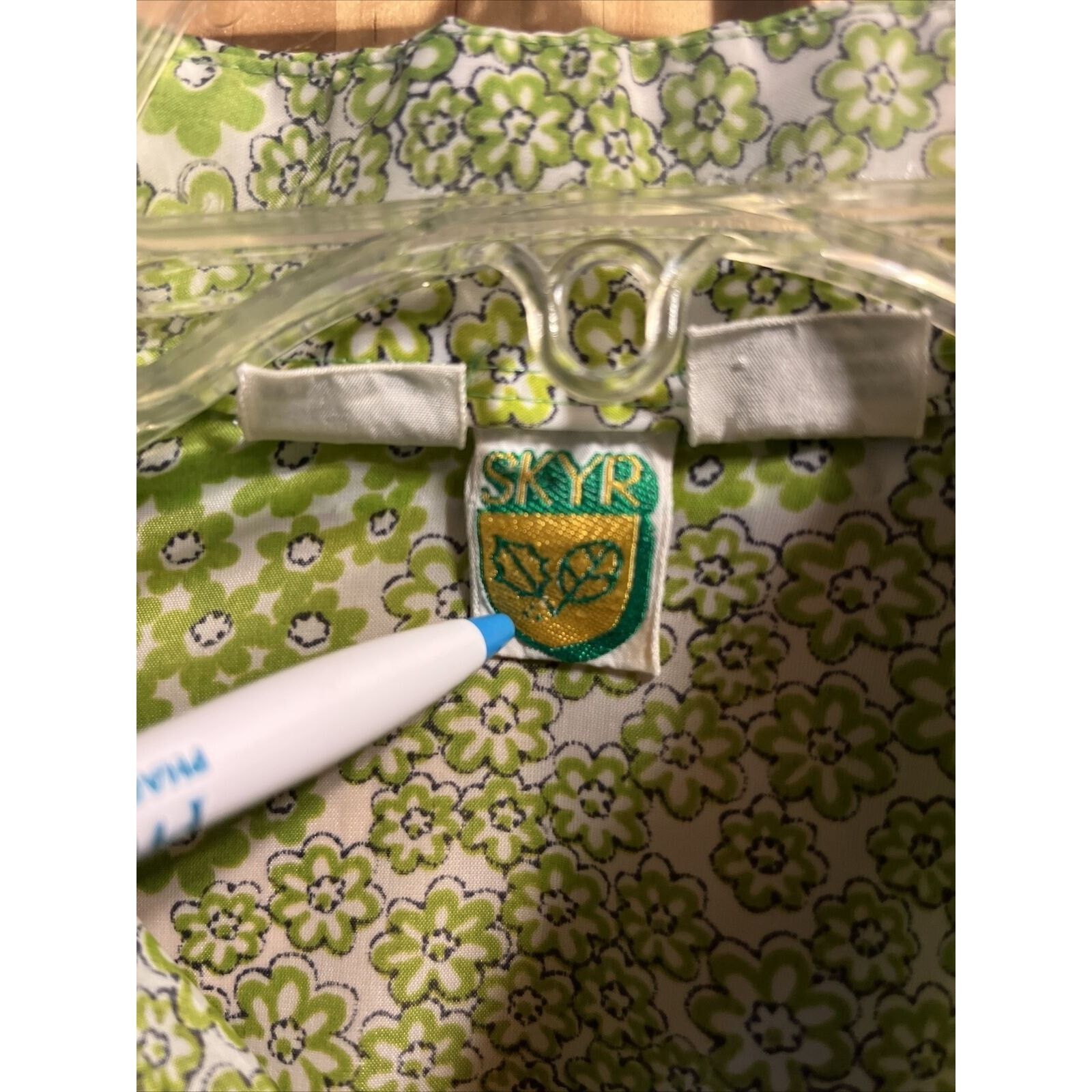 Other Skyr Vintage Womens M Shirt Green Nylon Disco Floral Button Size M / US 6-8 / IT 42-44 - 3 Thumbnail