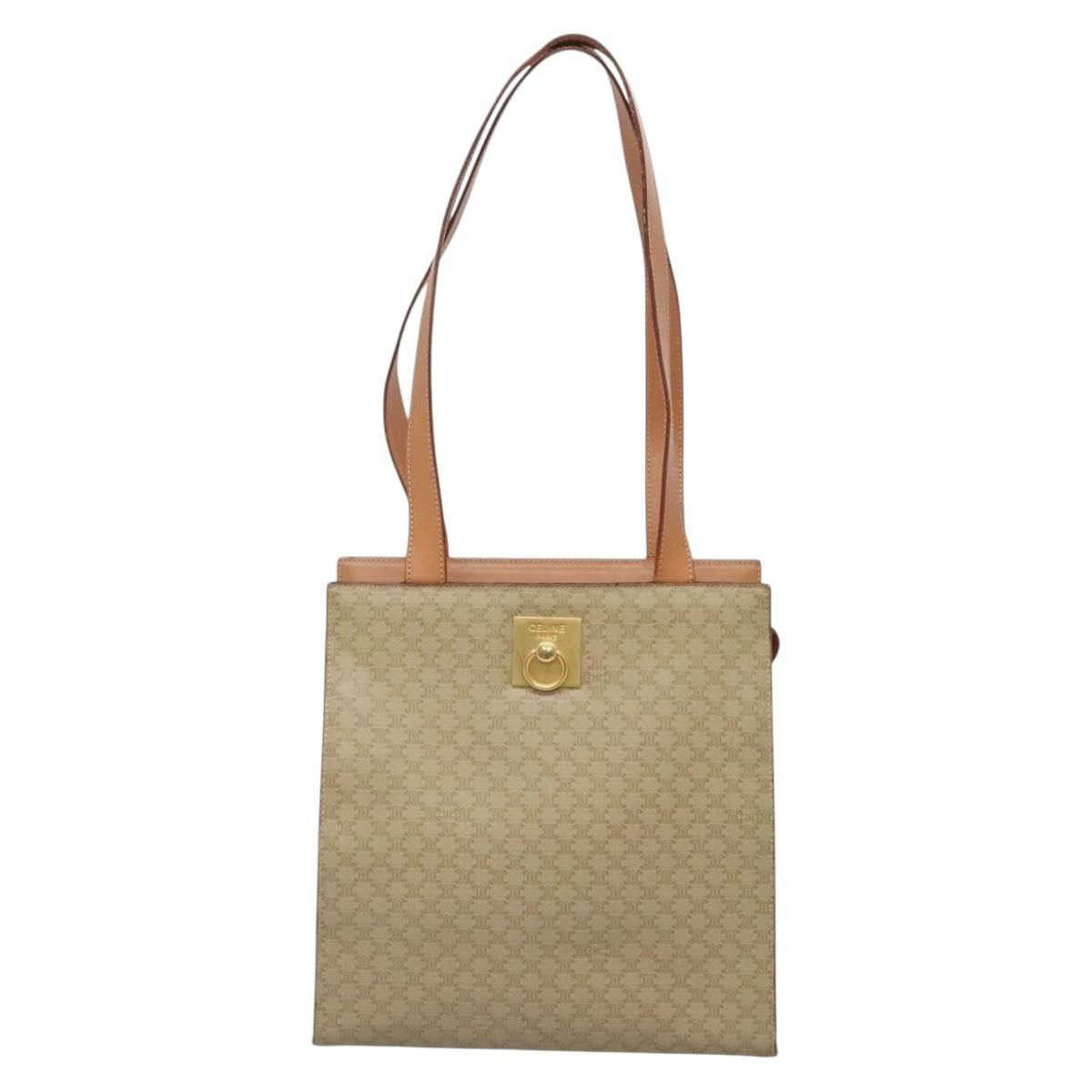 Celine CELINE Macadam Canvas Tote Bag Pvc Beige Gold Size ONE SIZE - 2 Thumbnail