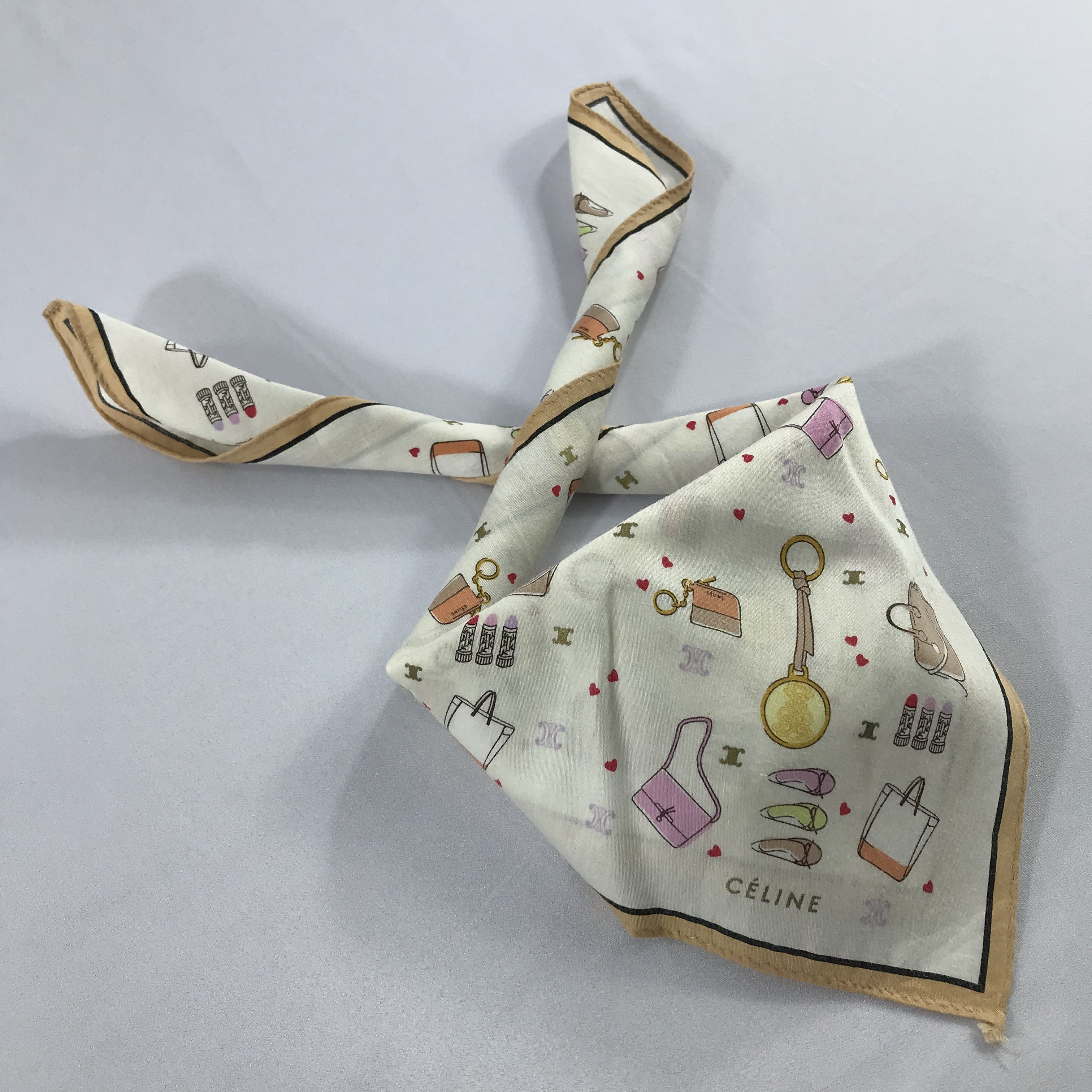 Celine × Vintage Celine Bandana / Handkerchief / Neckerchief - S2553 Size ONE SIZE - 4 Thumbnail
